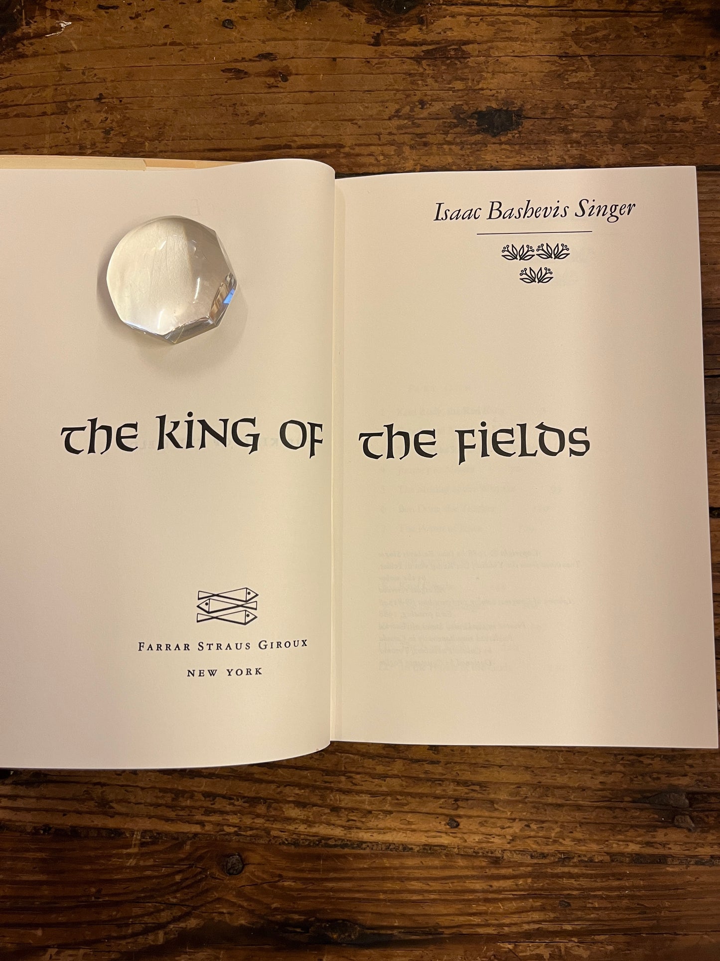 The king of the fields, Isaac Bashevis Singer