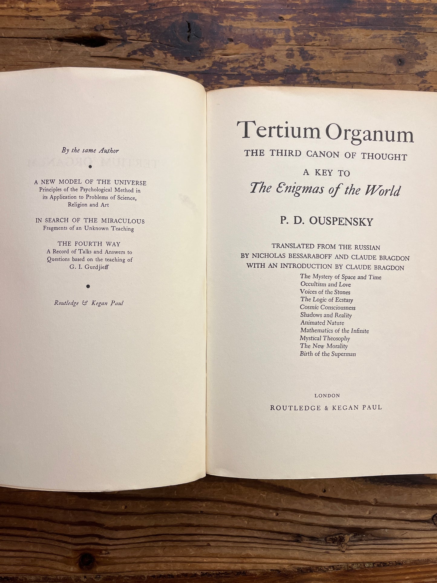 Tertium organum. A key to the Enigmas of the world, P.D. Ouspensky