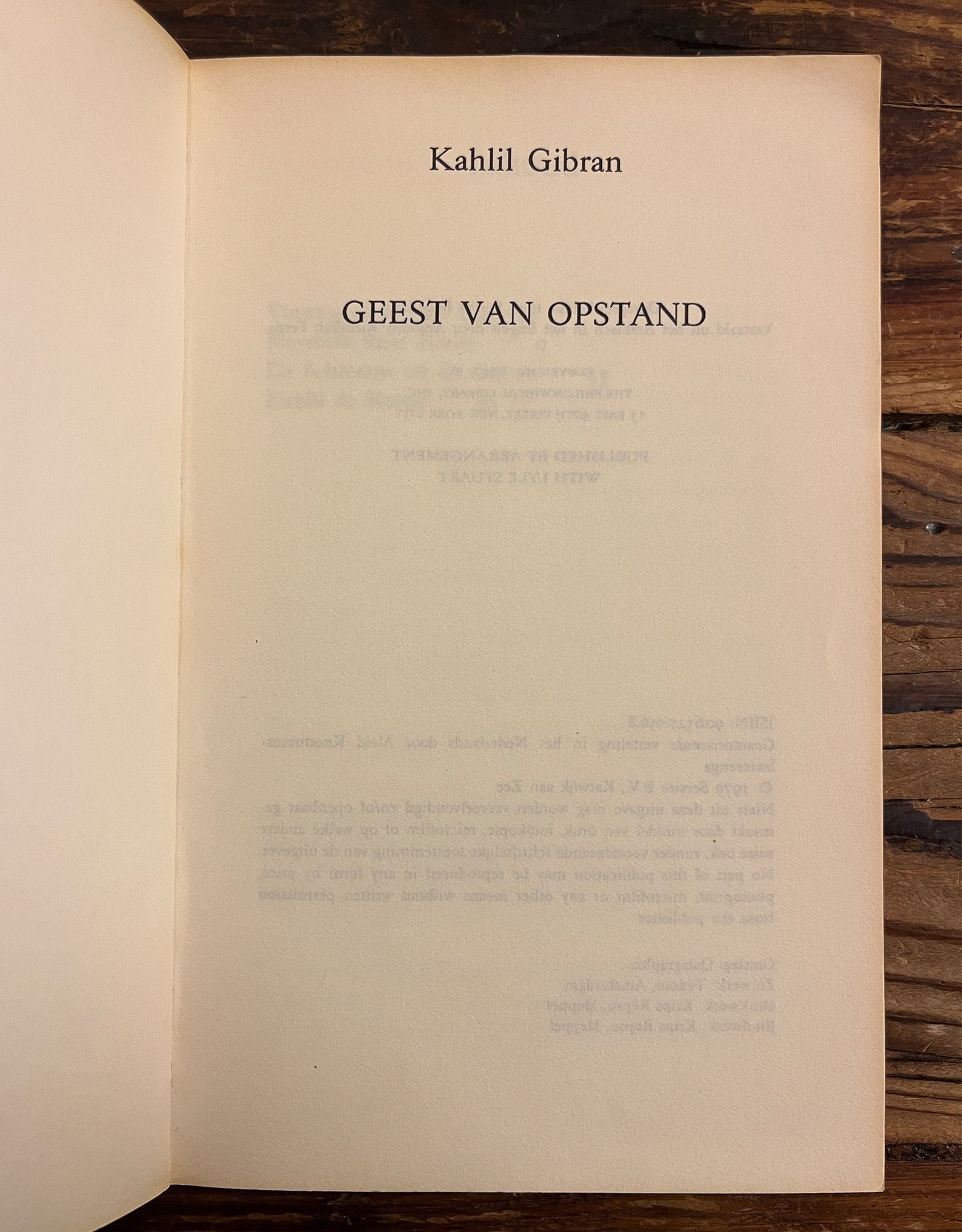 Geest van opstand, Kahlil Gibran