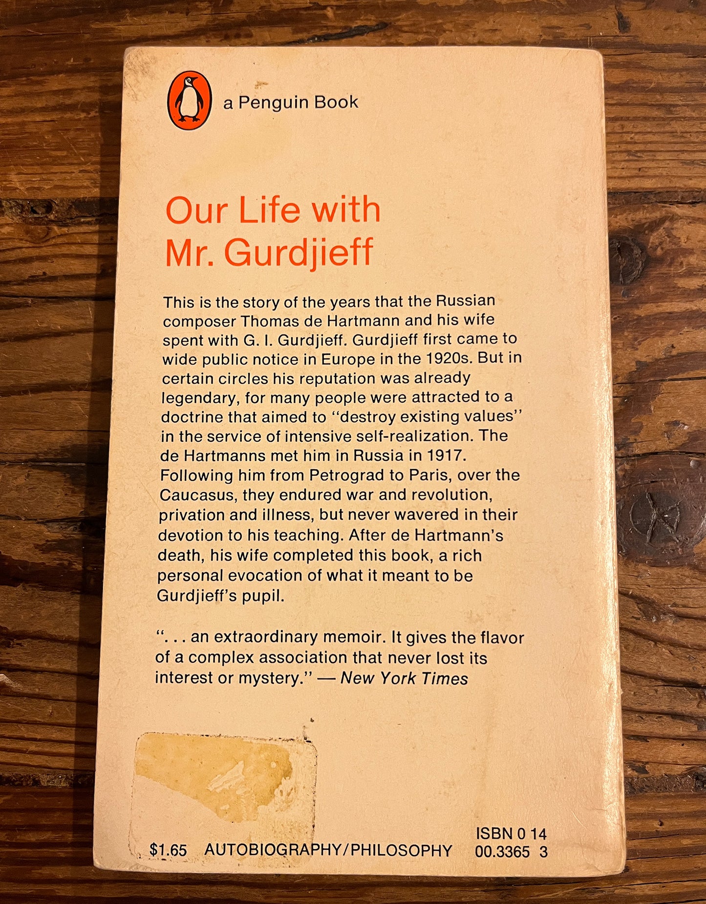 Our life with Mr Gurdjieff, Olga and Thomas de Hartmann