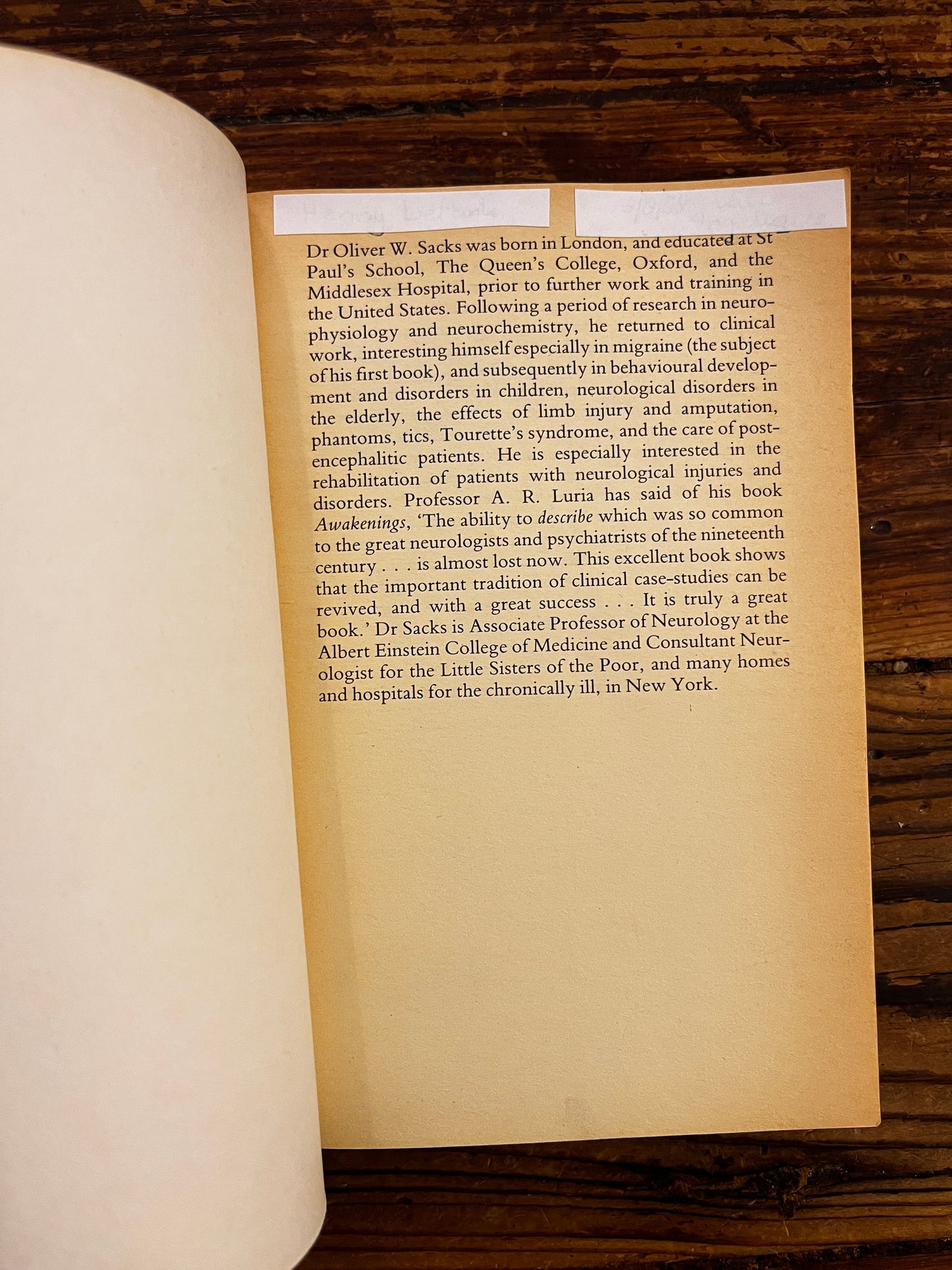 Awakenings, Oliver Sacks