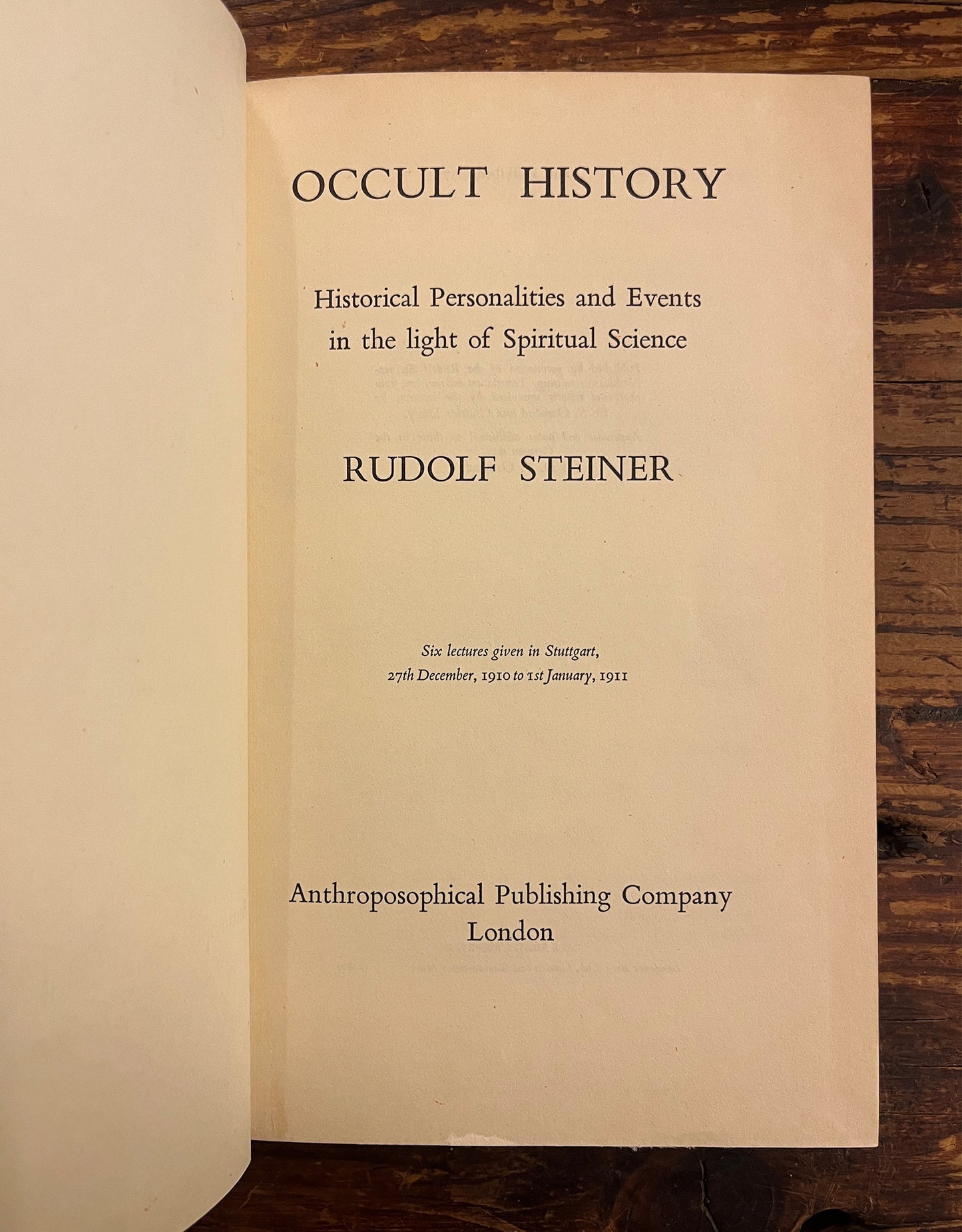 Occult History, Rudolf Steiner, First Edition 1957