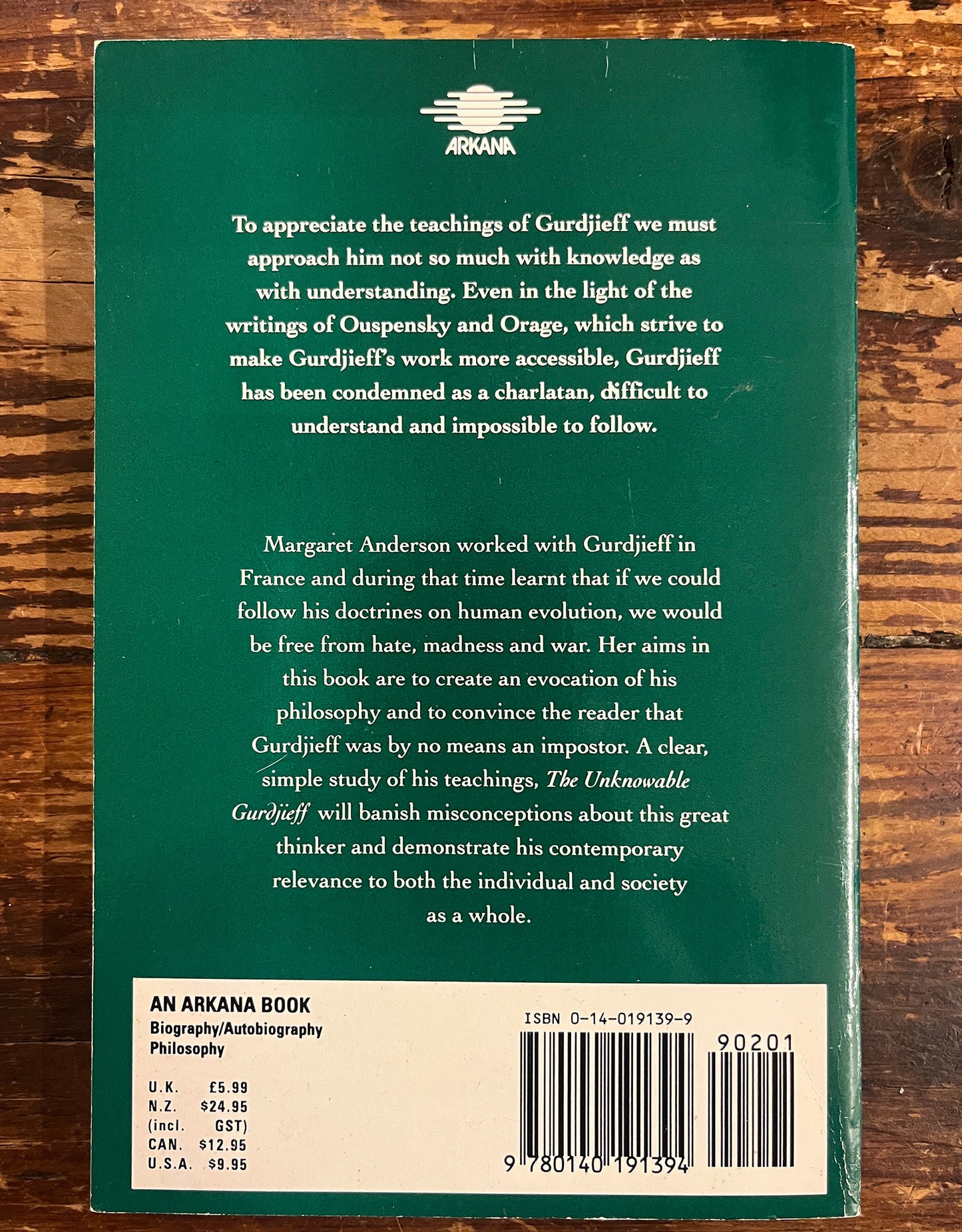 The Unknowable Gurdjieff, Margaret Anderson
