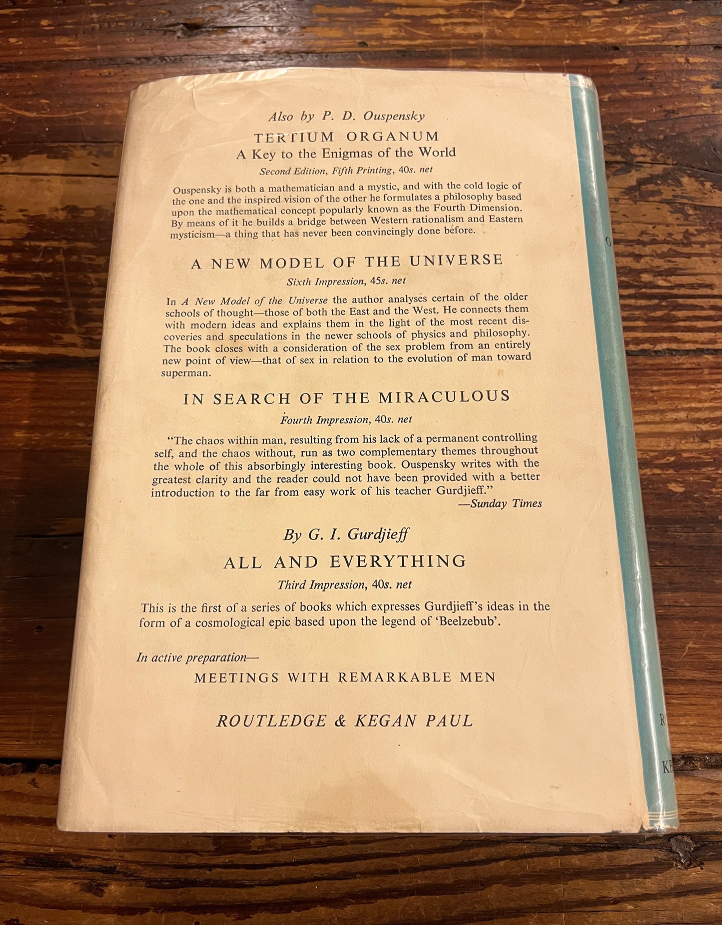 The Fourth Way, P.D. Ouspensky, First Edition Second impression