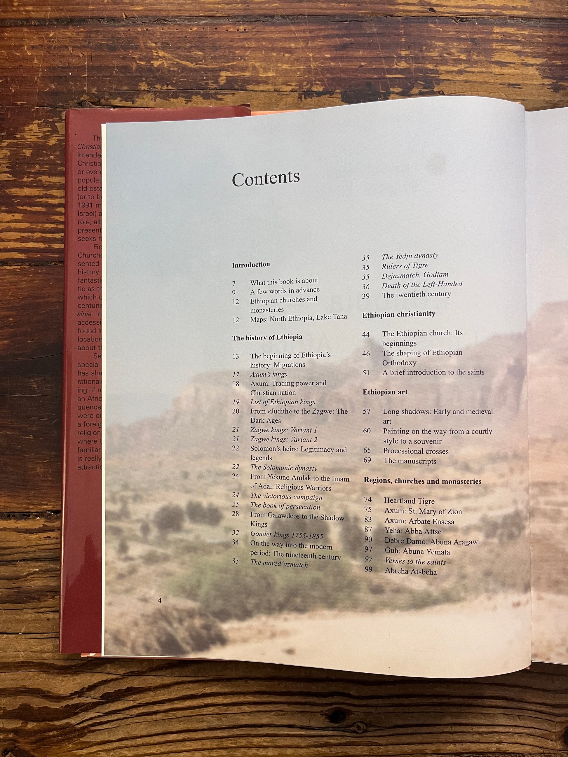 Book titled 'Ethiopia Christian Africa' by Ewald Hein and Brigitte Kleidt on a wooden surface