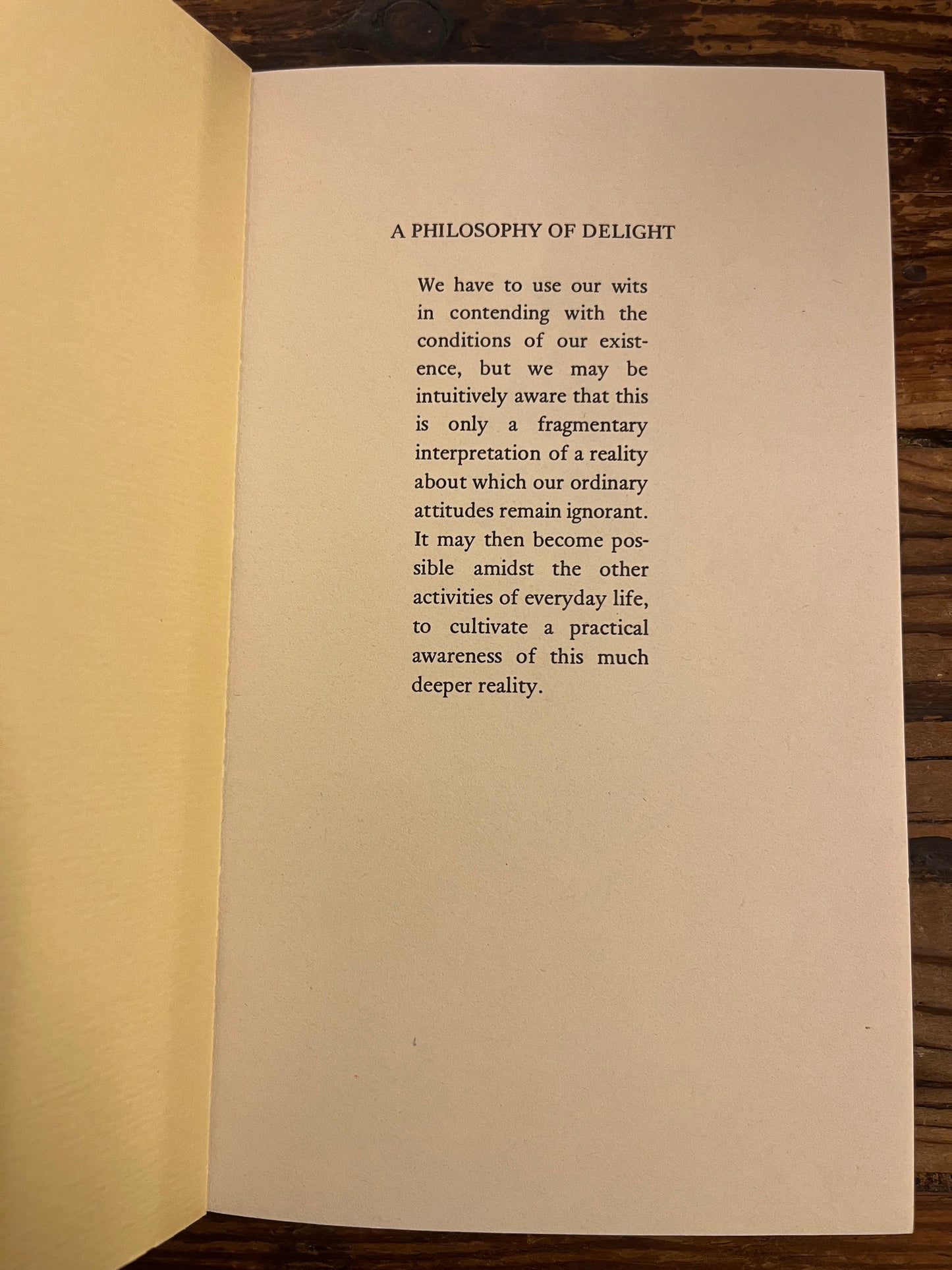 A philosophy of Delight, J.H. Reyner