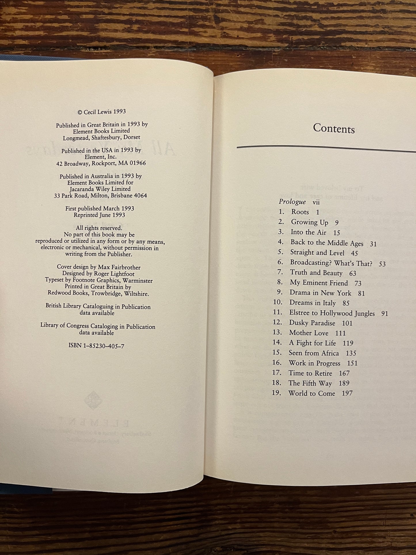 All my yesterdays, an Autobiography by Cecil Lewis
