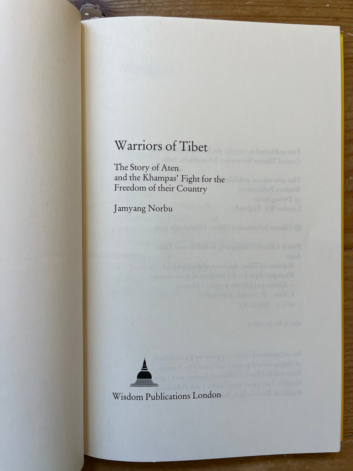 Warriors of Tibet, Jamyang Norbu