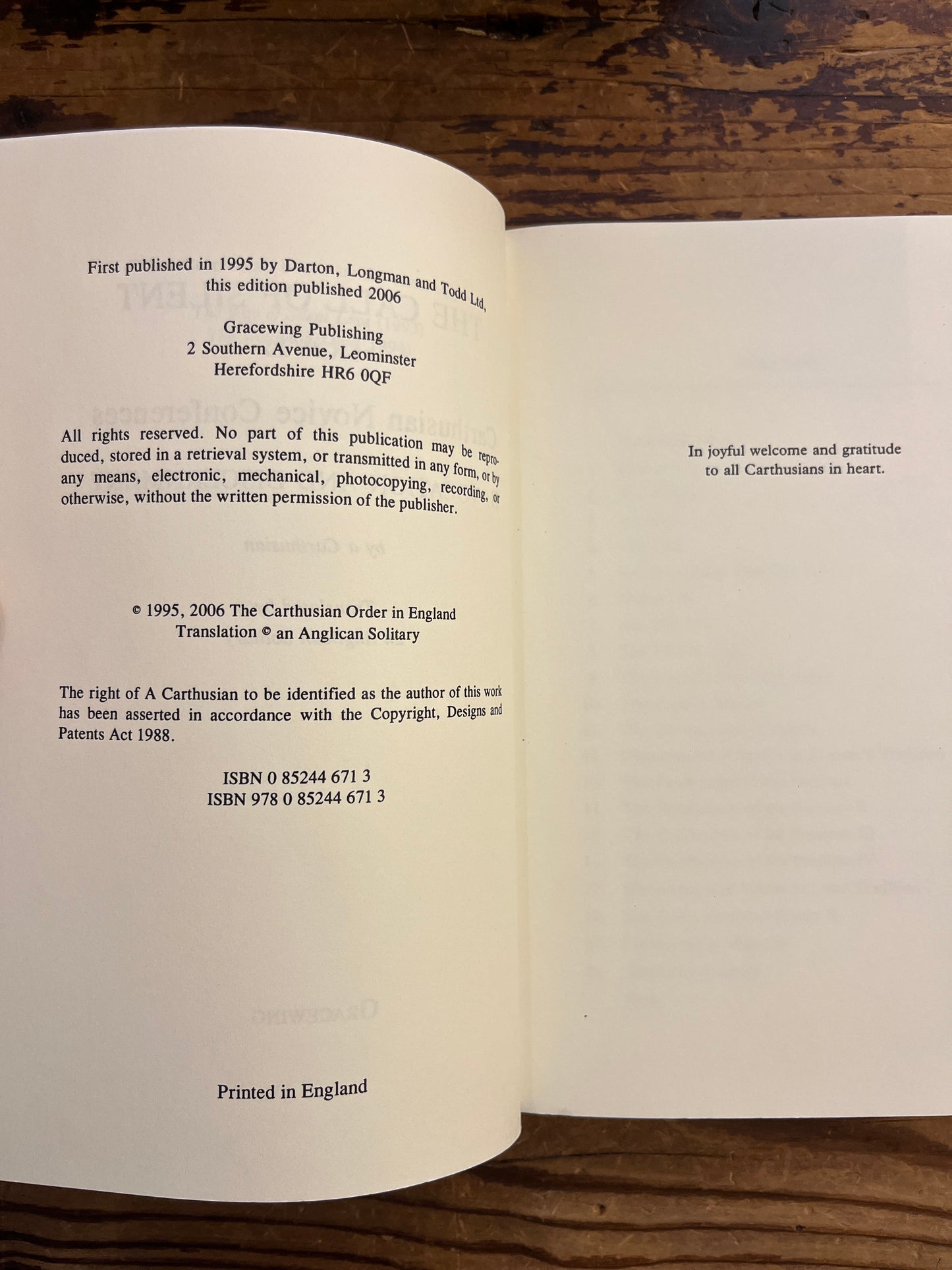 The Call of Silent love, by a Carthusian