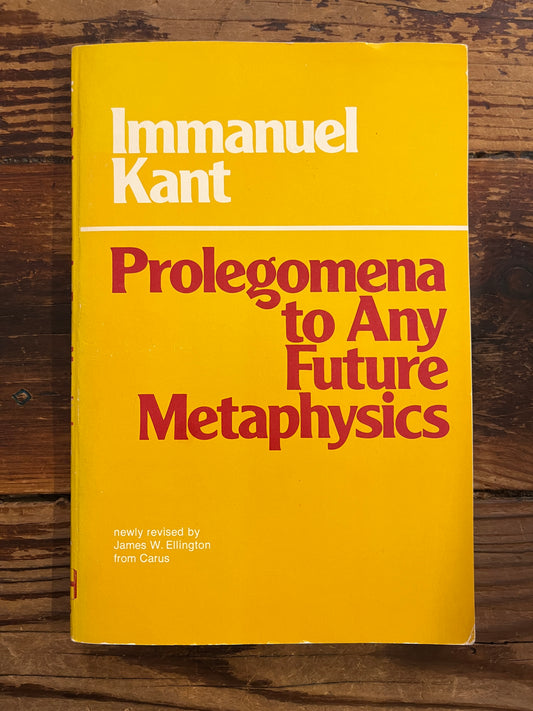 Prolegomena to any future Metaphysics, Immanuel Kant