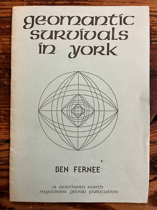 Book titled 'Geometric Survivals in York' by Ben Fernee on a wooden surface