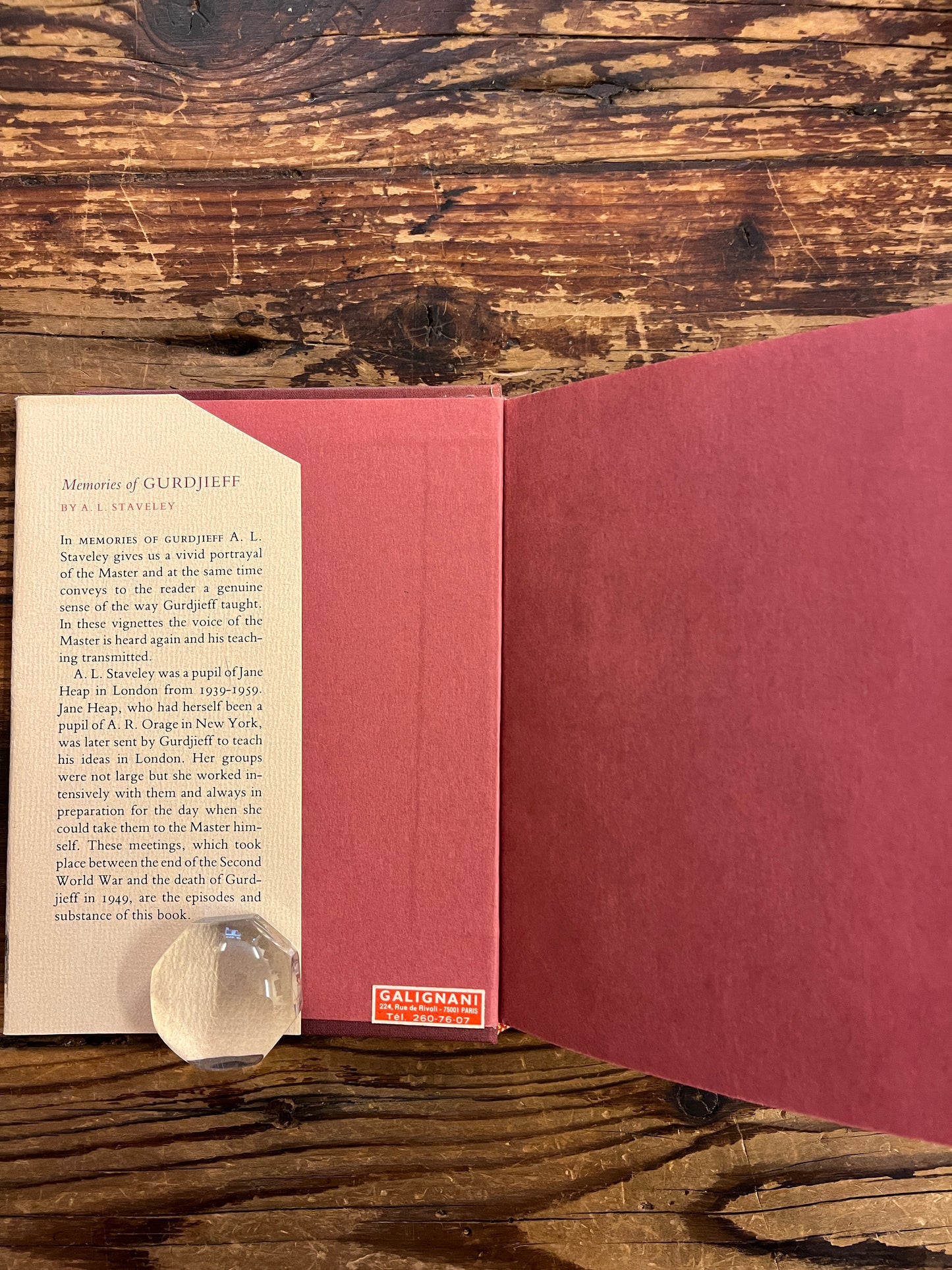 Memoirs of Gurdjieff, A.L. Staveley, 1st Edition