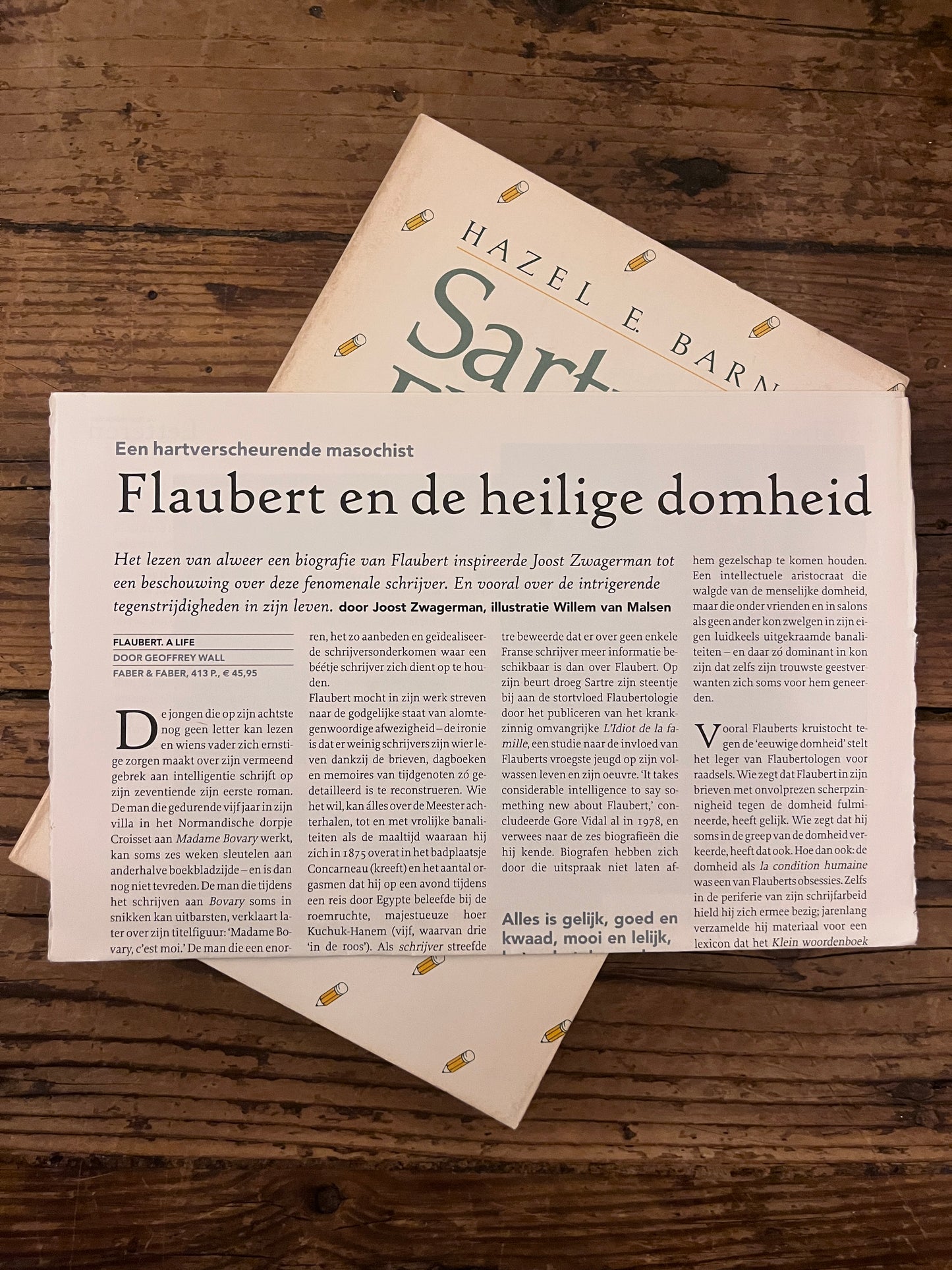 photo of a newspaper article included in the book