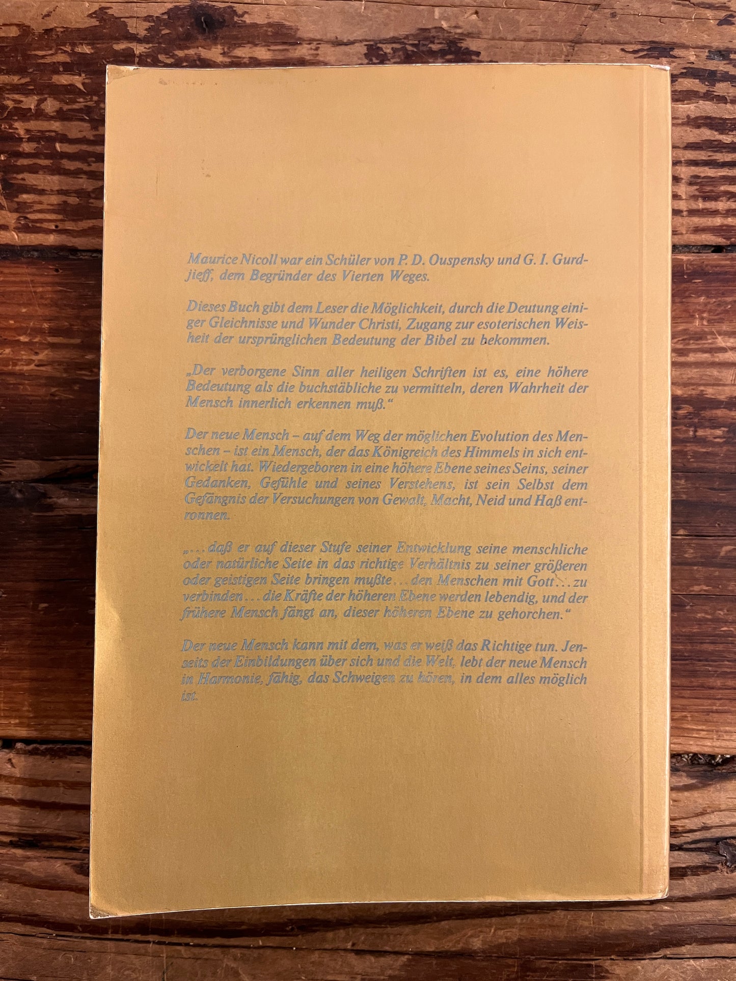 Vom Neuen Menschen, Maurice Nicoll