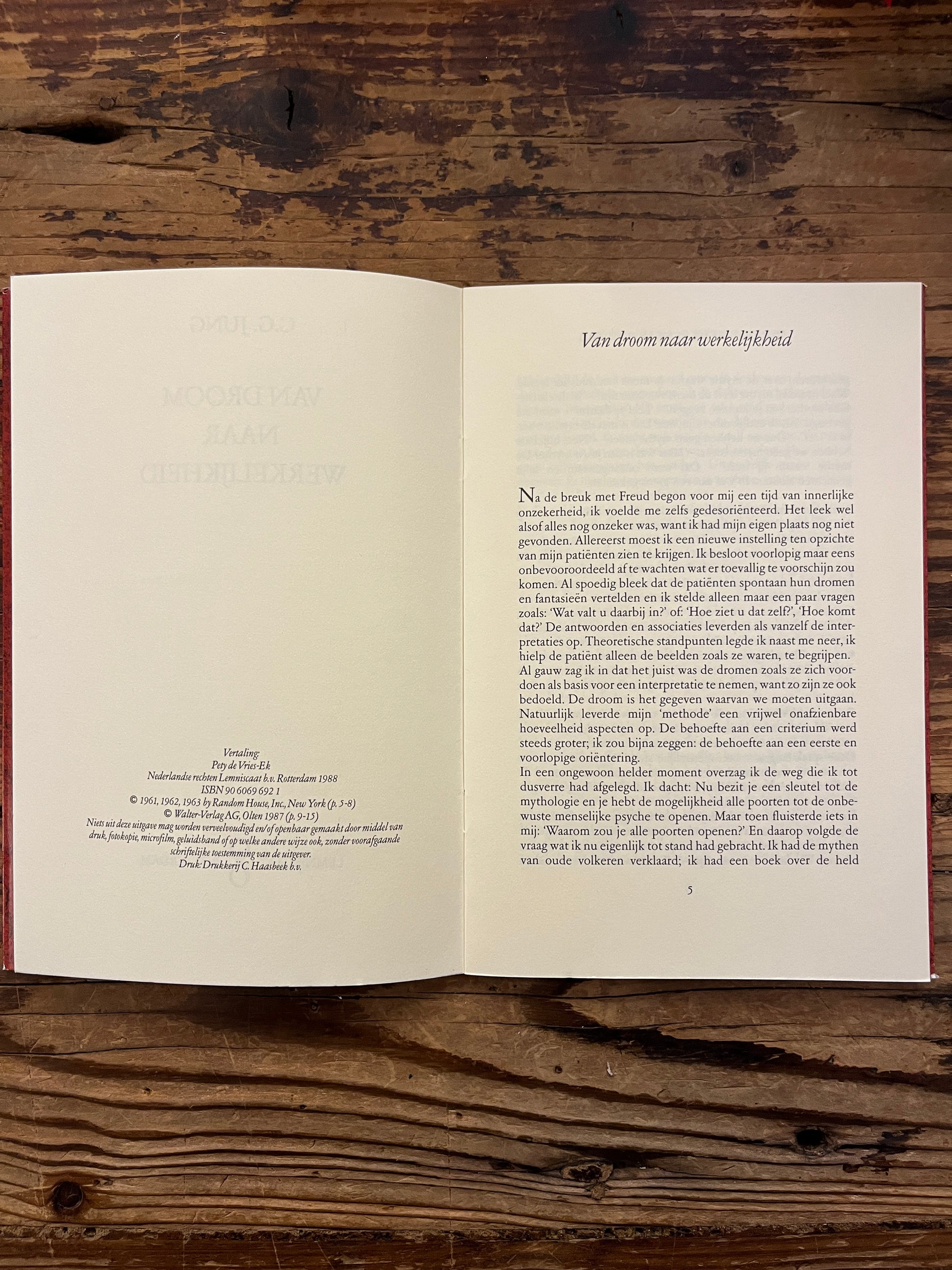 Open booklet 'van droom naar werkelijkheid' door C.G. Jung 