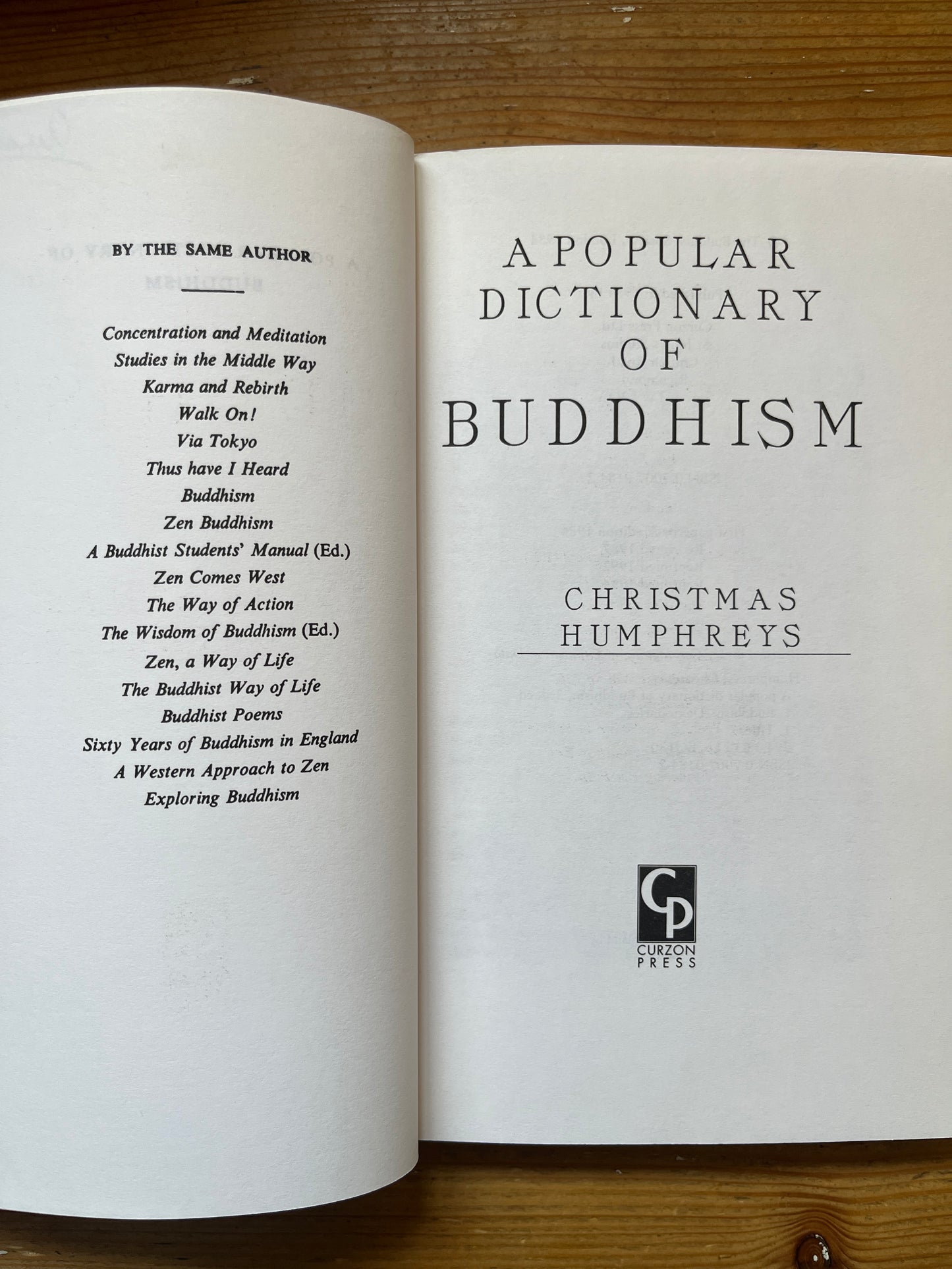 A popular dictionary of Buddhism, Christmas Humphreys