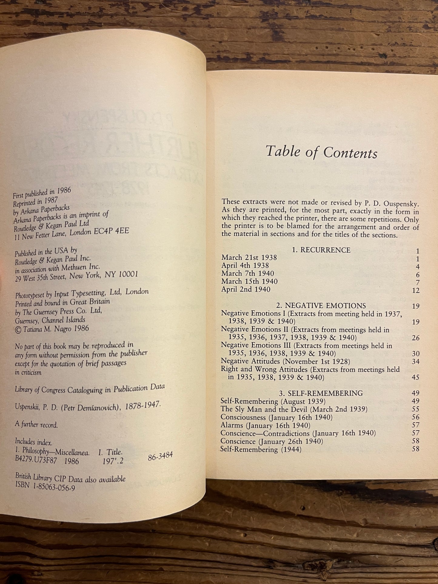 A further record, extraits from meetings, 1928–1945