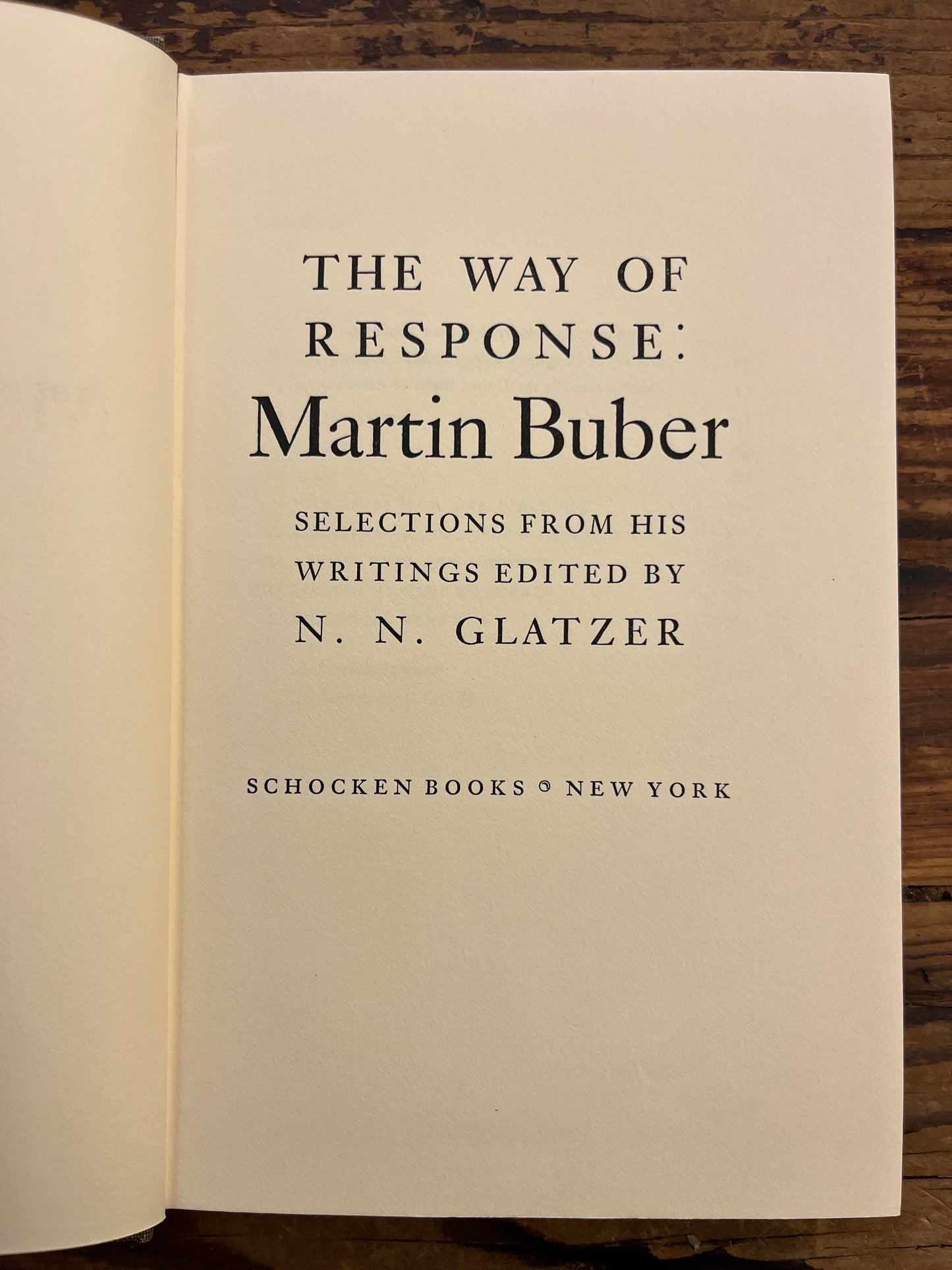 The Way of Response, Martin Buber