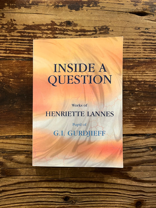 Book cover of 'Inside a Question' by Henriette Lannes on a wooden surface