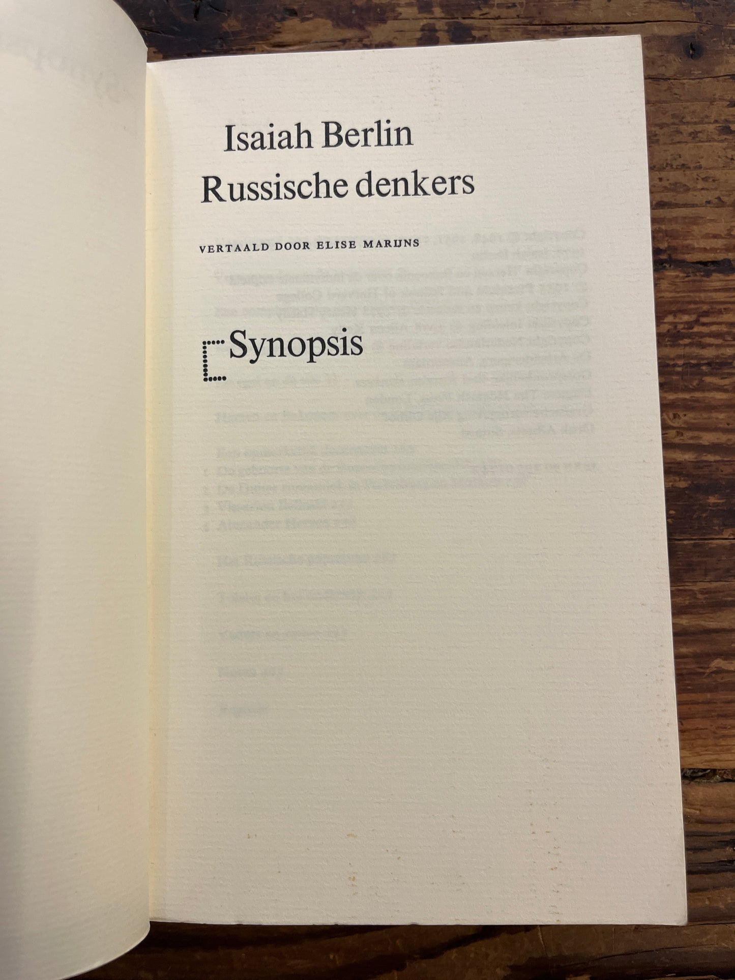 Russische denkers, Isaiah Berlin