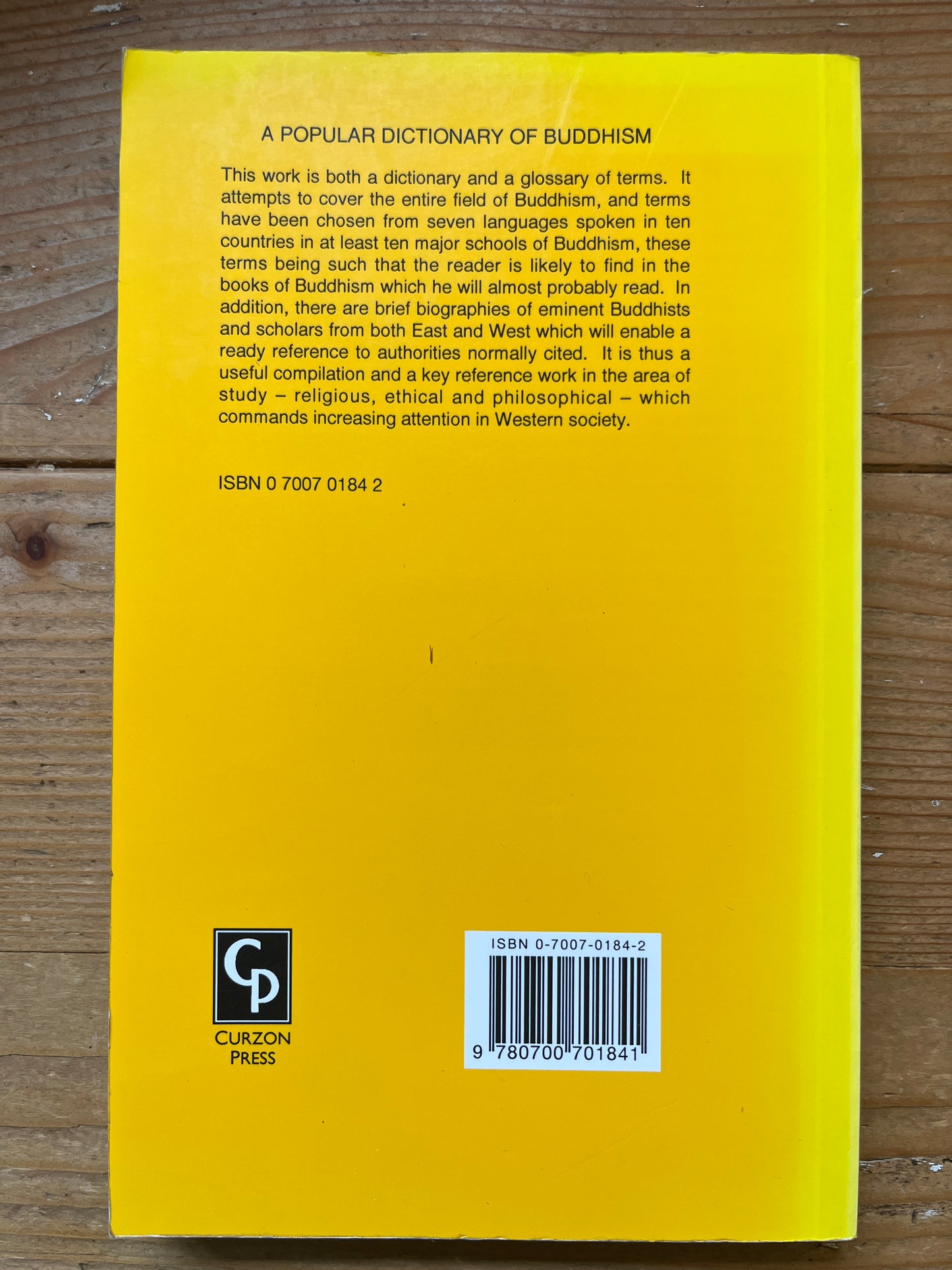 A popular dictionary of Buddhism, Christmas Humphreys