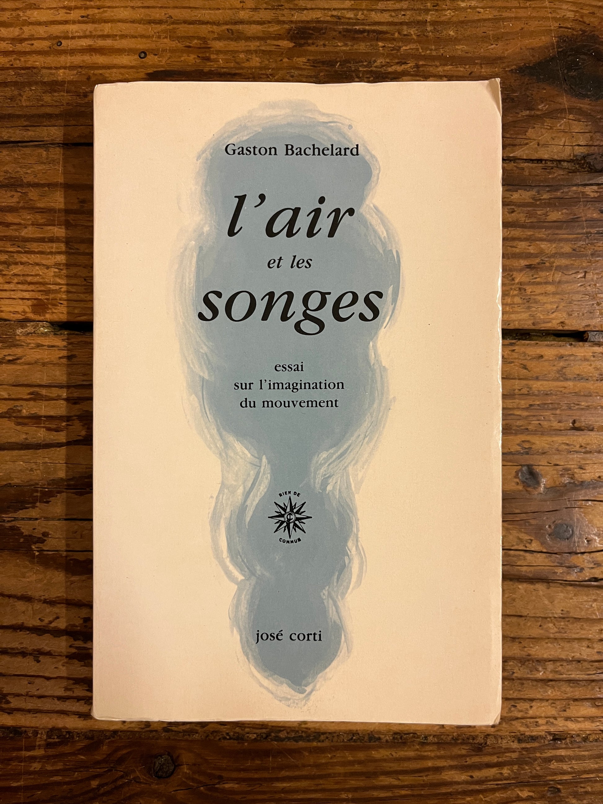 couverture du livre "l'air et les songes" sur fond de bois