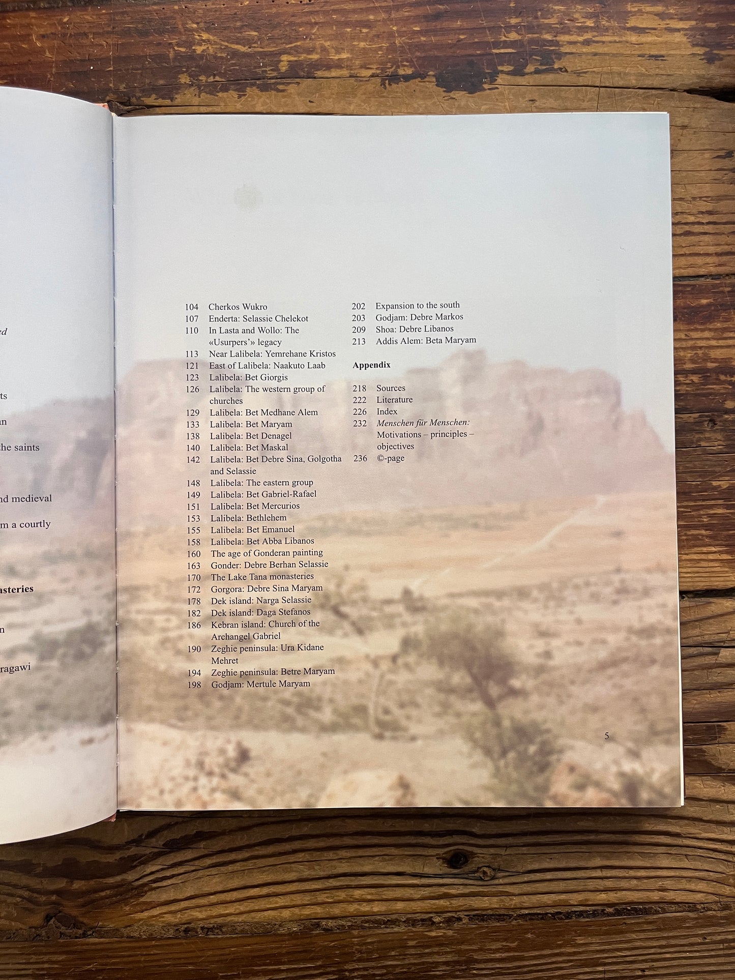 Book titled 'Ethiopia Christian Africa' by Ewald Hein and Brigitte Kleidt on a wooden surface