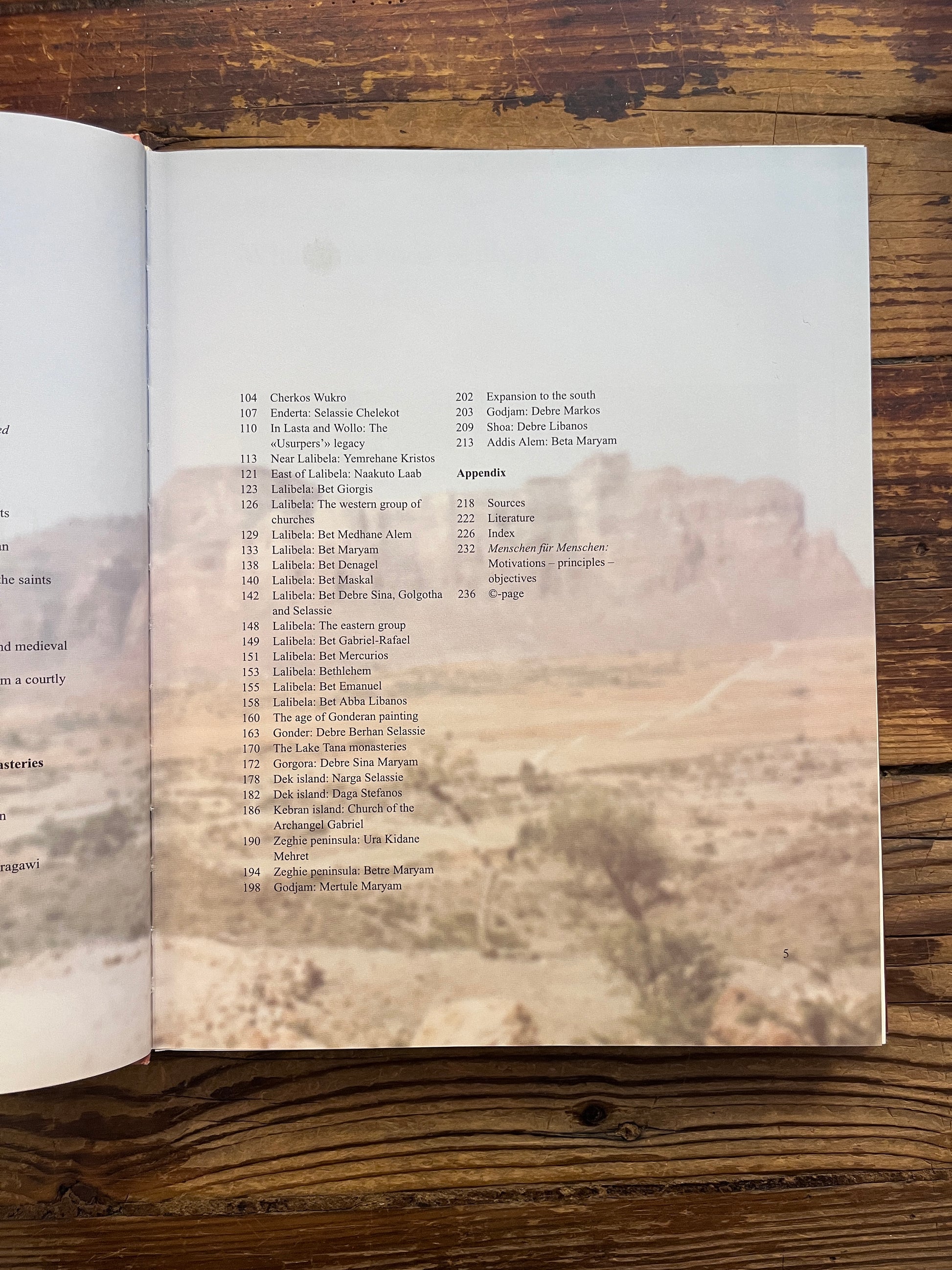 Book titled 'Ethiopia Christian Africa' by Ewald Hein and Brigitte Kleidt on a wooden surface