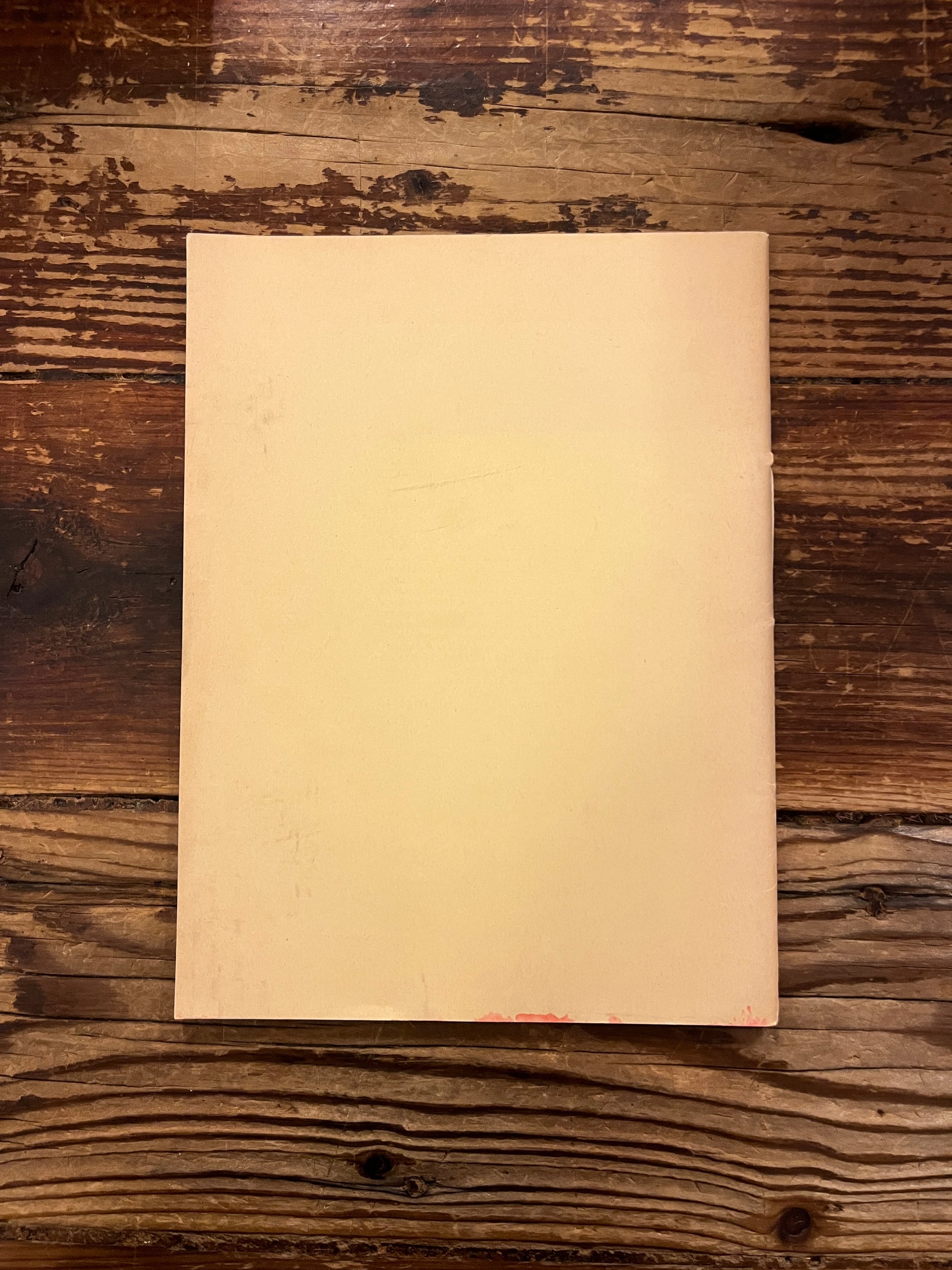 Back of the book titled 'Persian Paintings' by A.W. Robinson on a wooden surface