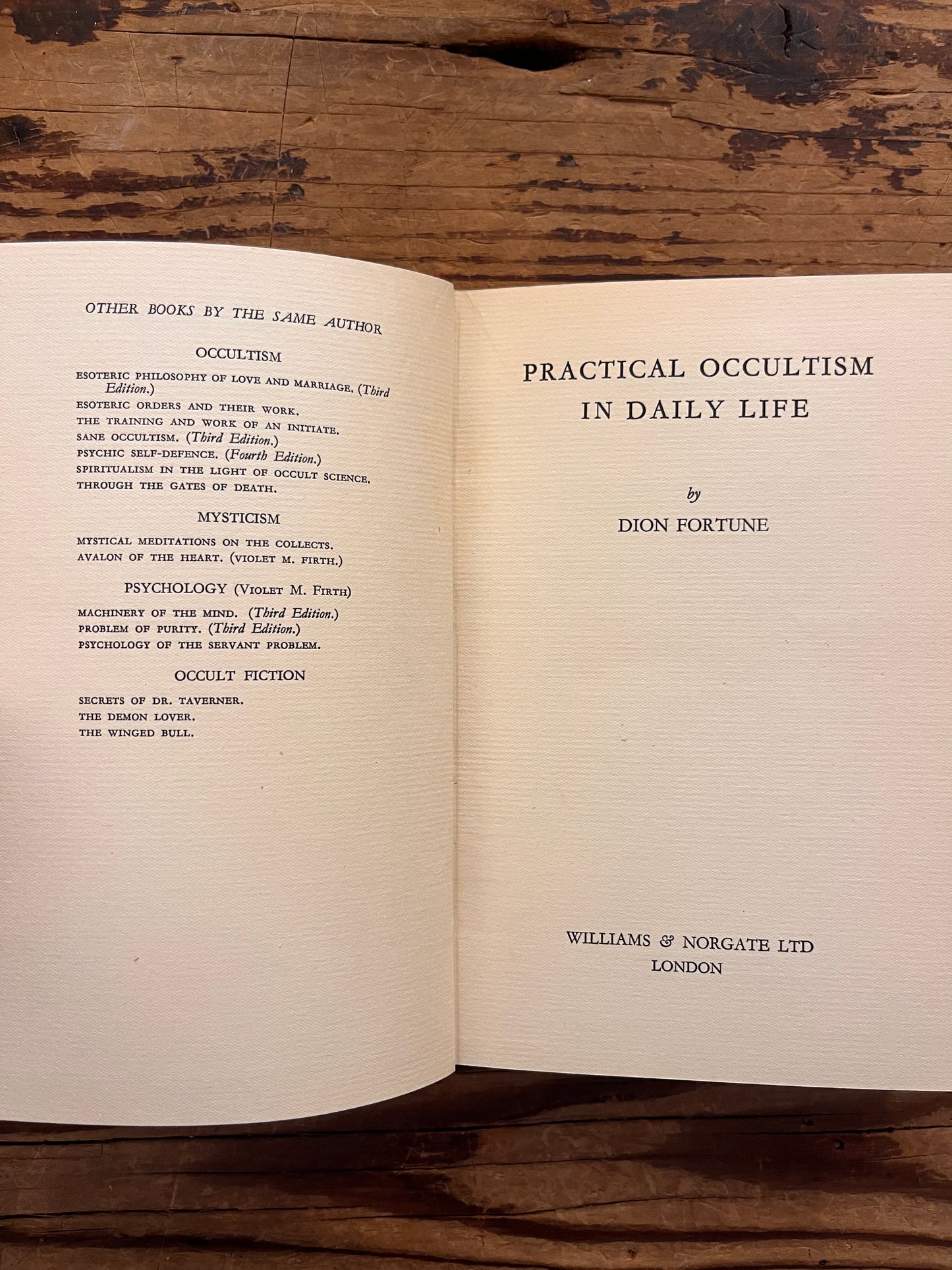 Practical Occultism in daily life by Dion Fortune | 1st Edition 1935