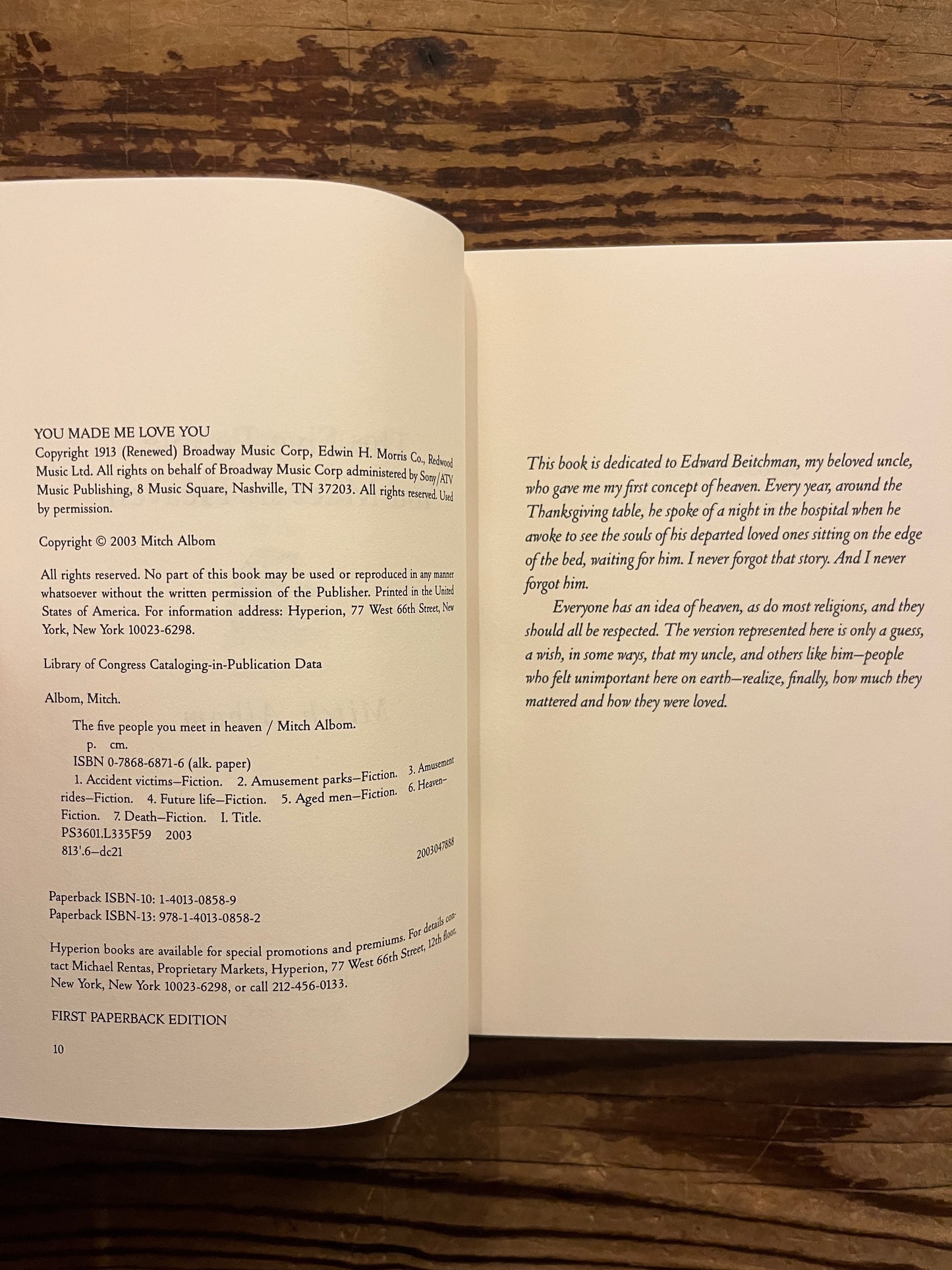 The five people you meet in heaven by Mitch Albom