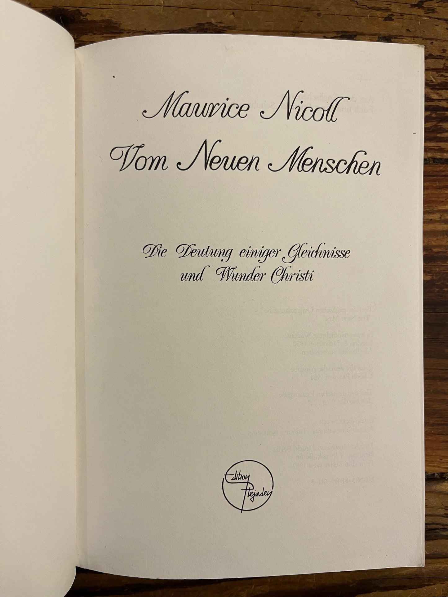 Vom Neuen Menschen, Maurice Nicoll
