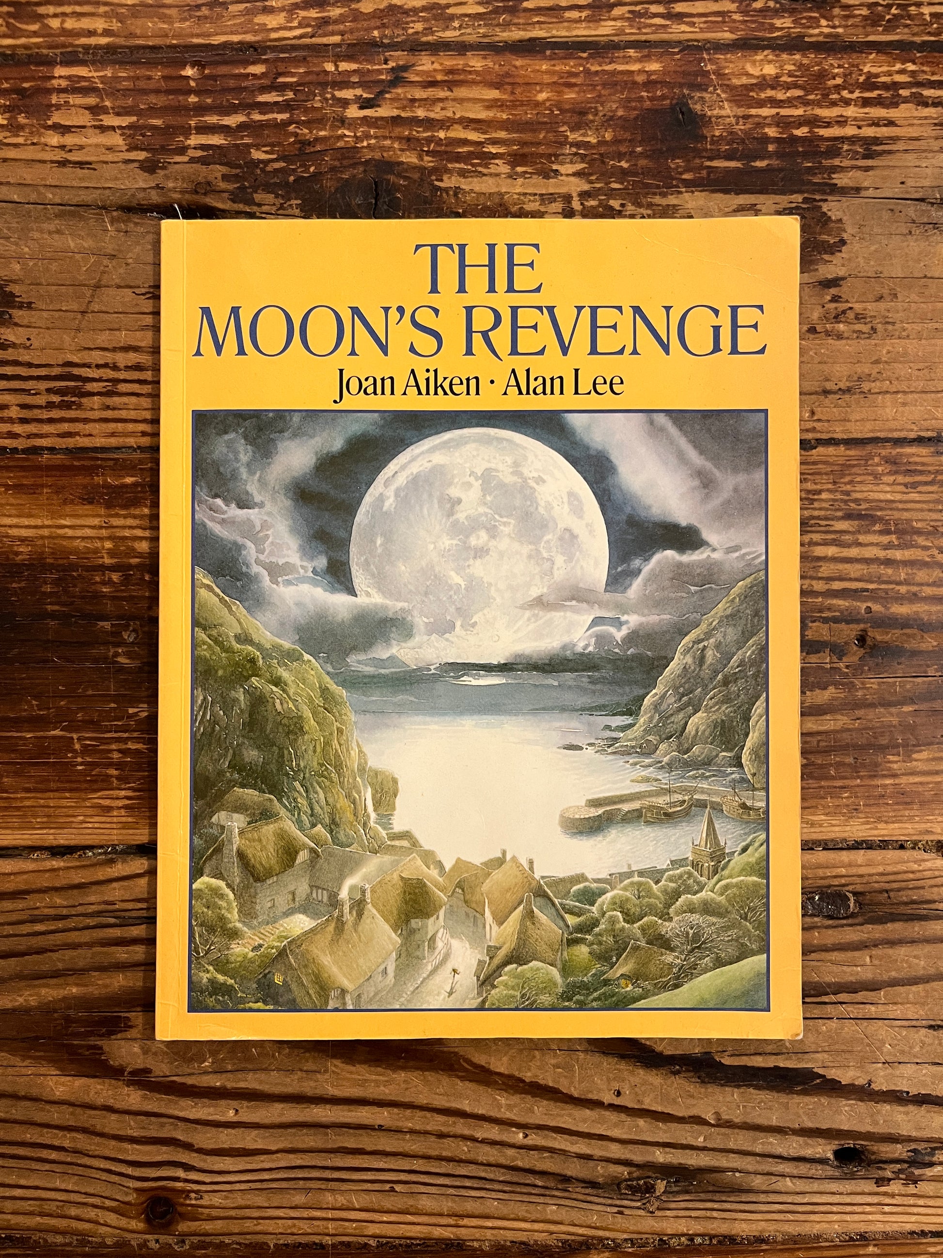 Book cover of 'The Moon's Revenge' on a wooden surface