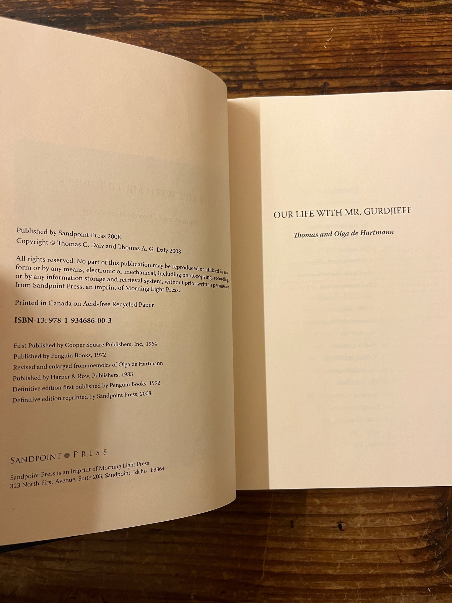 Our life with Mr Gurdjieff, Olga and Thomas de Hartmann