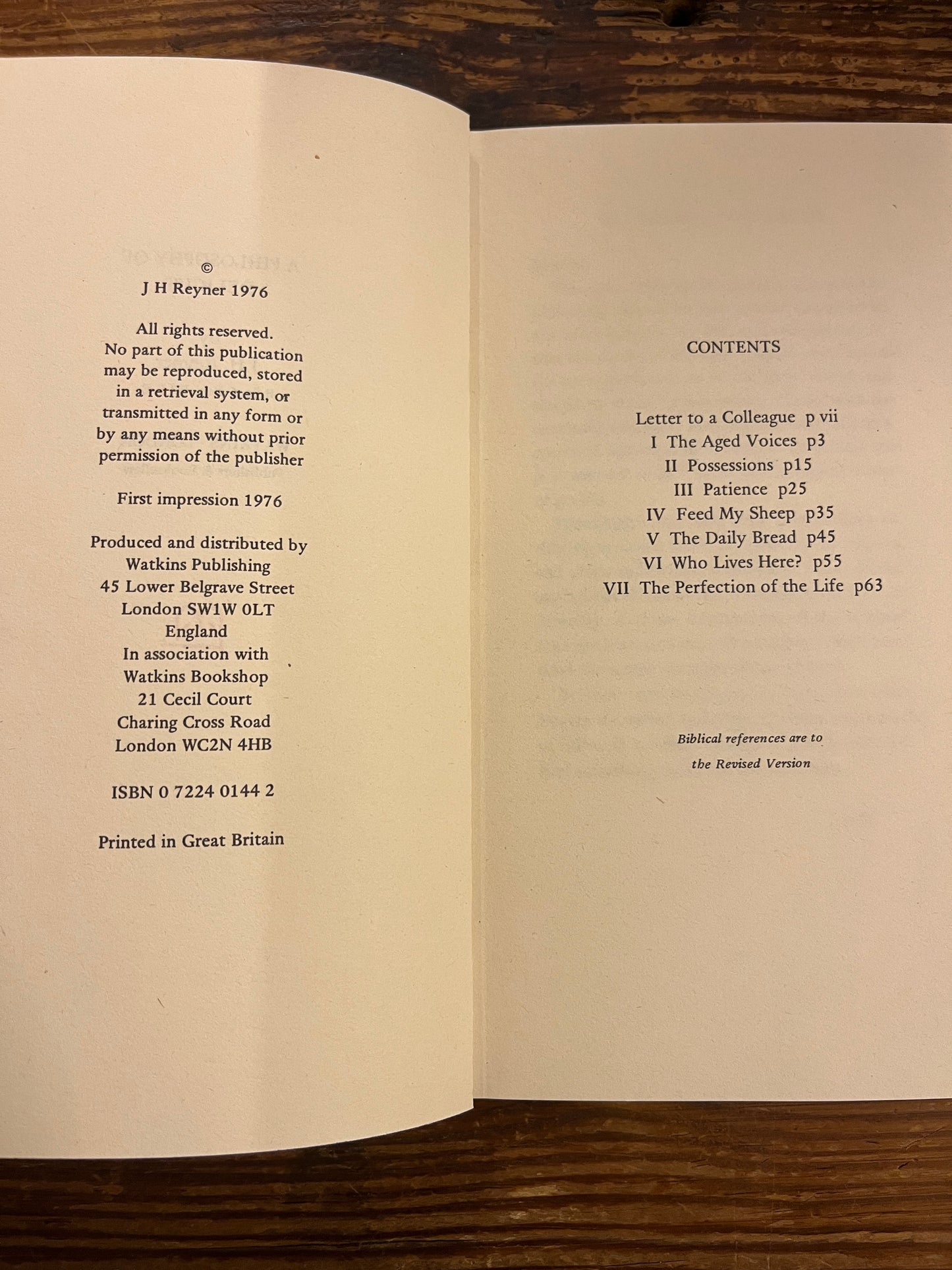 A philosophy of Delight, J.H. Reyner