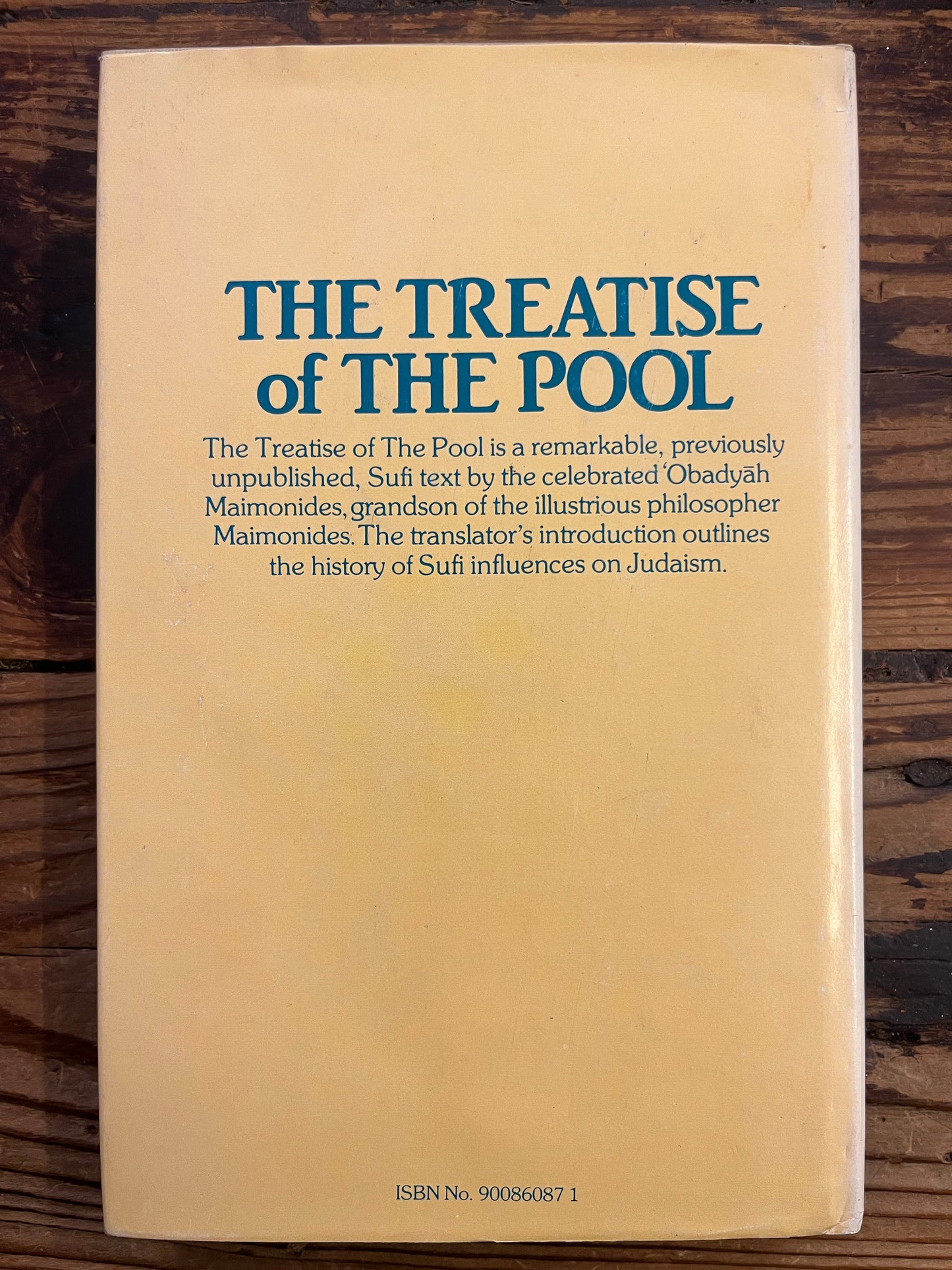 The treatise of the Pool, Al-Maqala al-Hawdiyya by Obadyah Maimonides, First Edition, First Impression, 1981