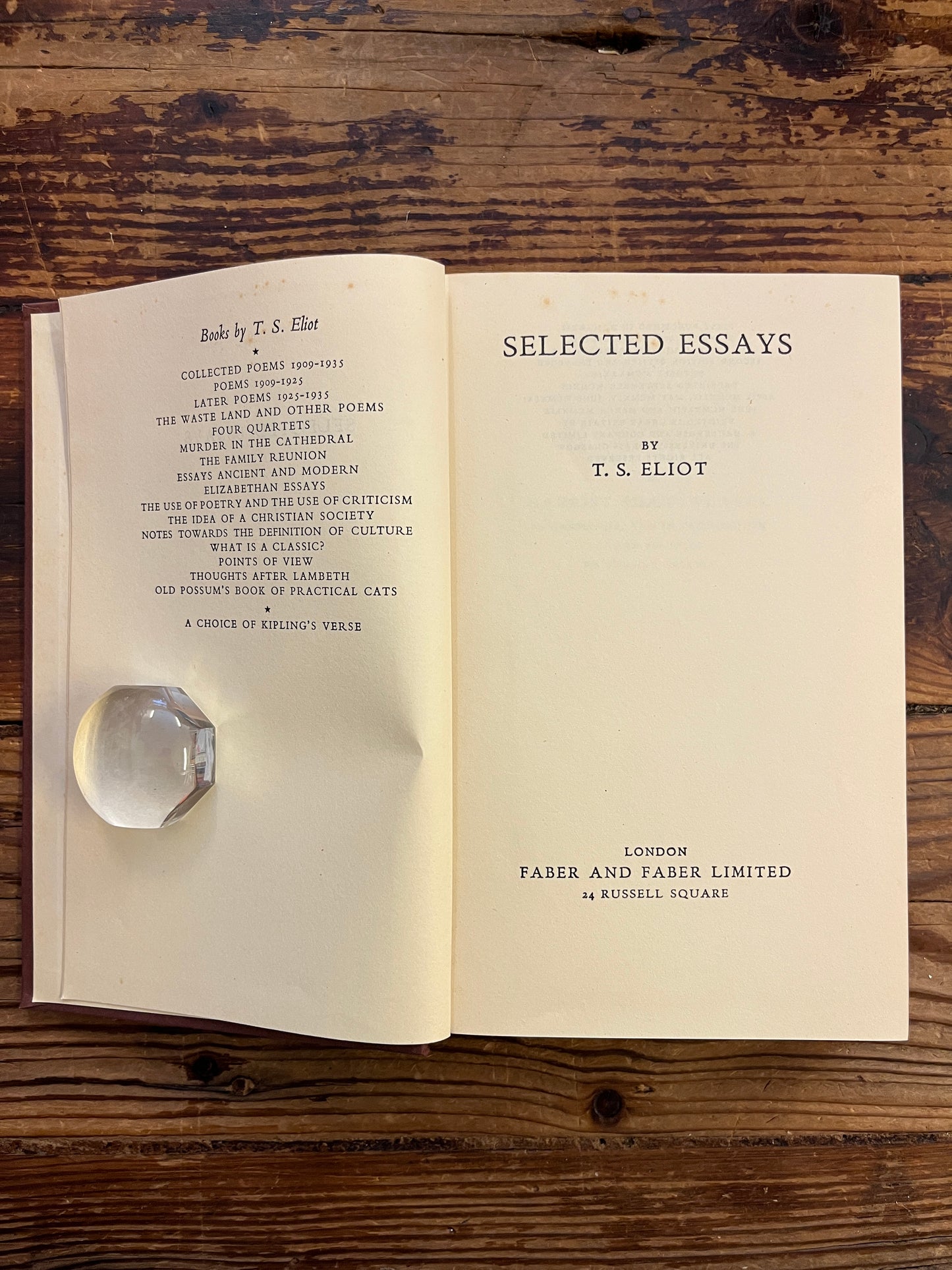 Selected Essays by T.S. Eliot