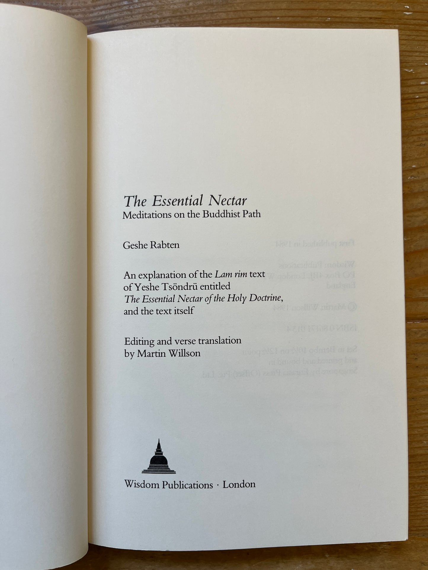 The Essential Nectar, Meditations on the Buddhist Path, Geshe Rabten