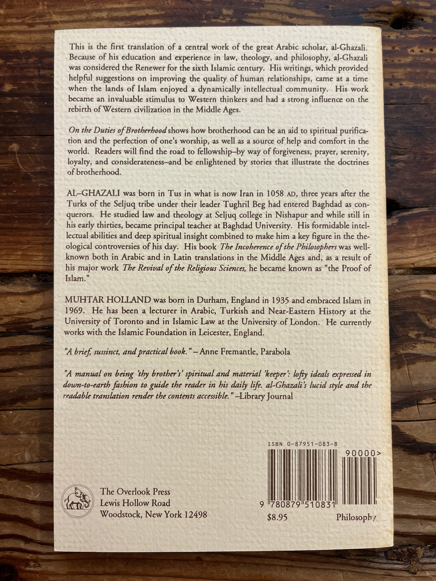On the duties of Brotherhood, al-Ghazali
