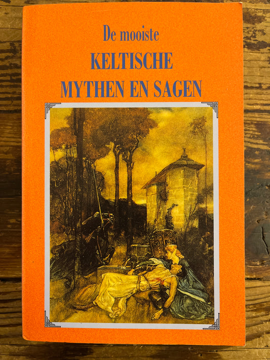 voorkant van boek 'Keltische mythen en sagen' op houten achtergrond
