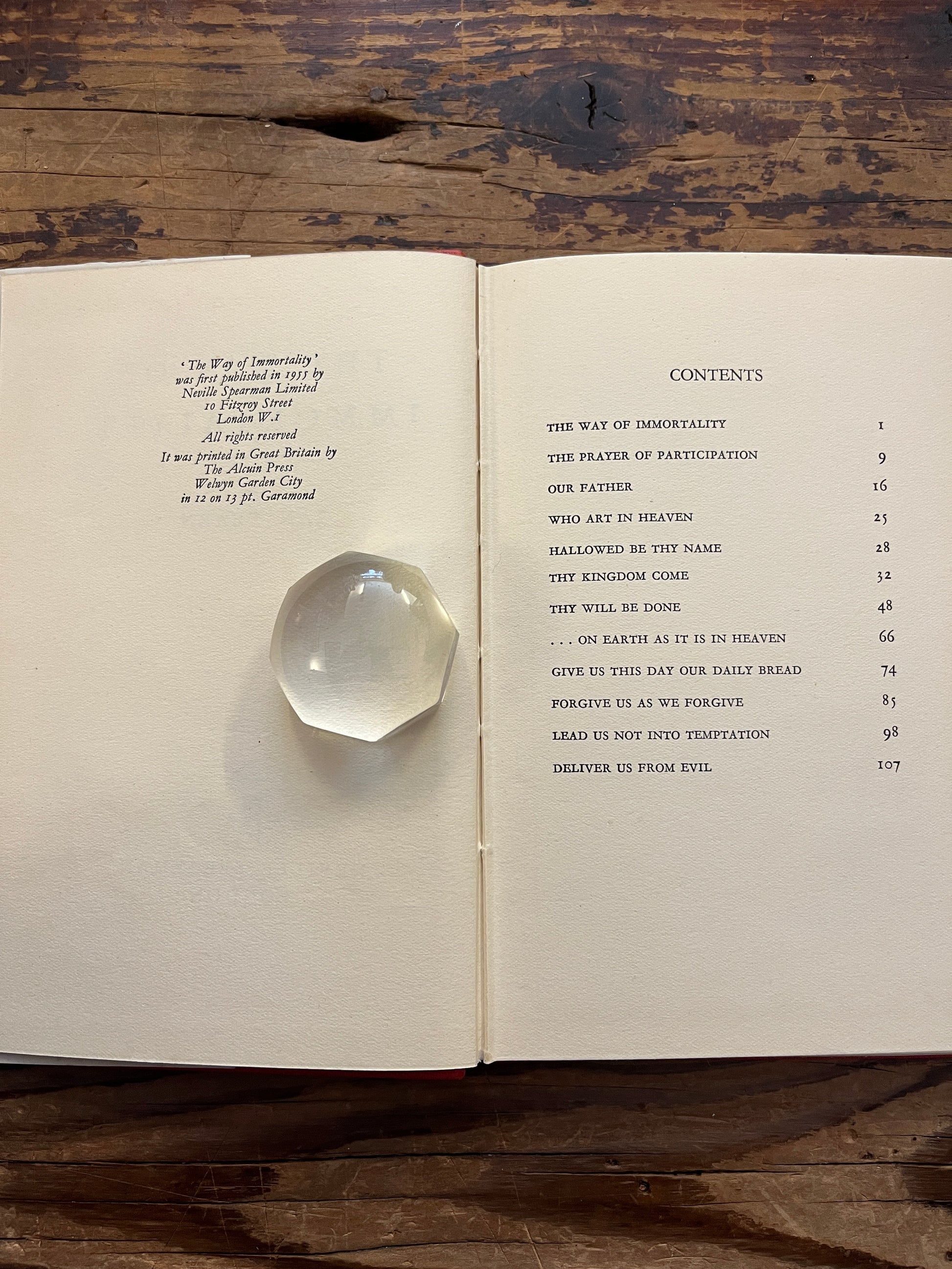 Open book titled 'The Way of Immortality' by Ian Fearn on a wooden surface