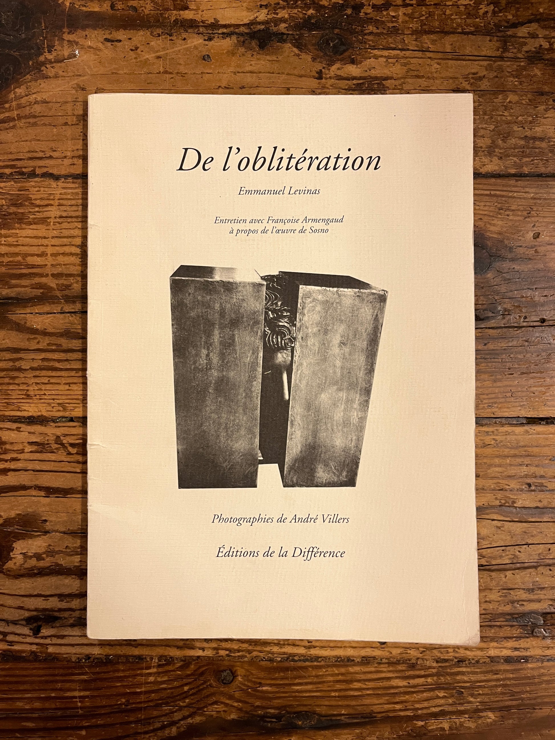 couverture du livre "de l'oblitération"par Emmauel levinas