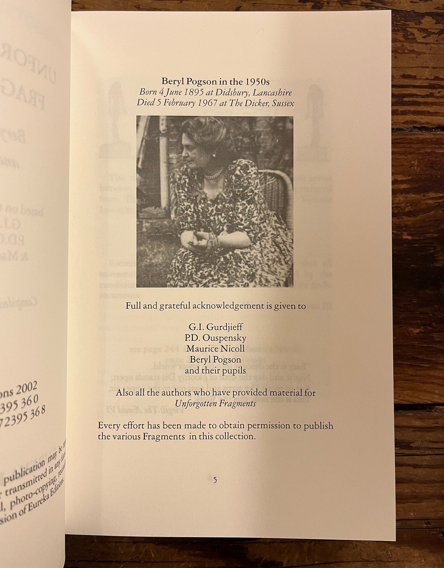 Unforgotten Fragments, Beryl Pogson & Others