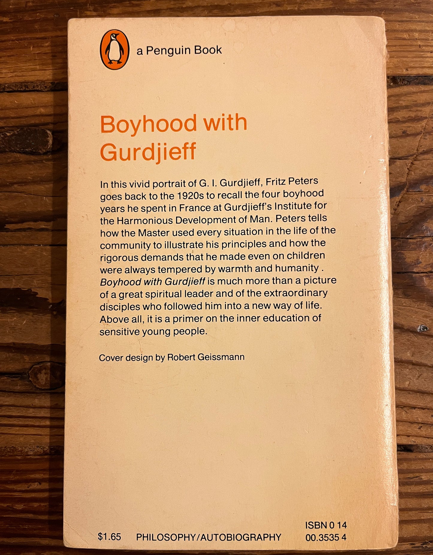 Boyhood with Gurdjieff, Fritz Peters