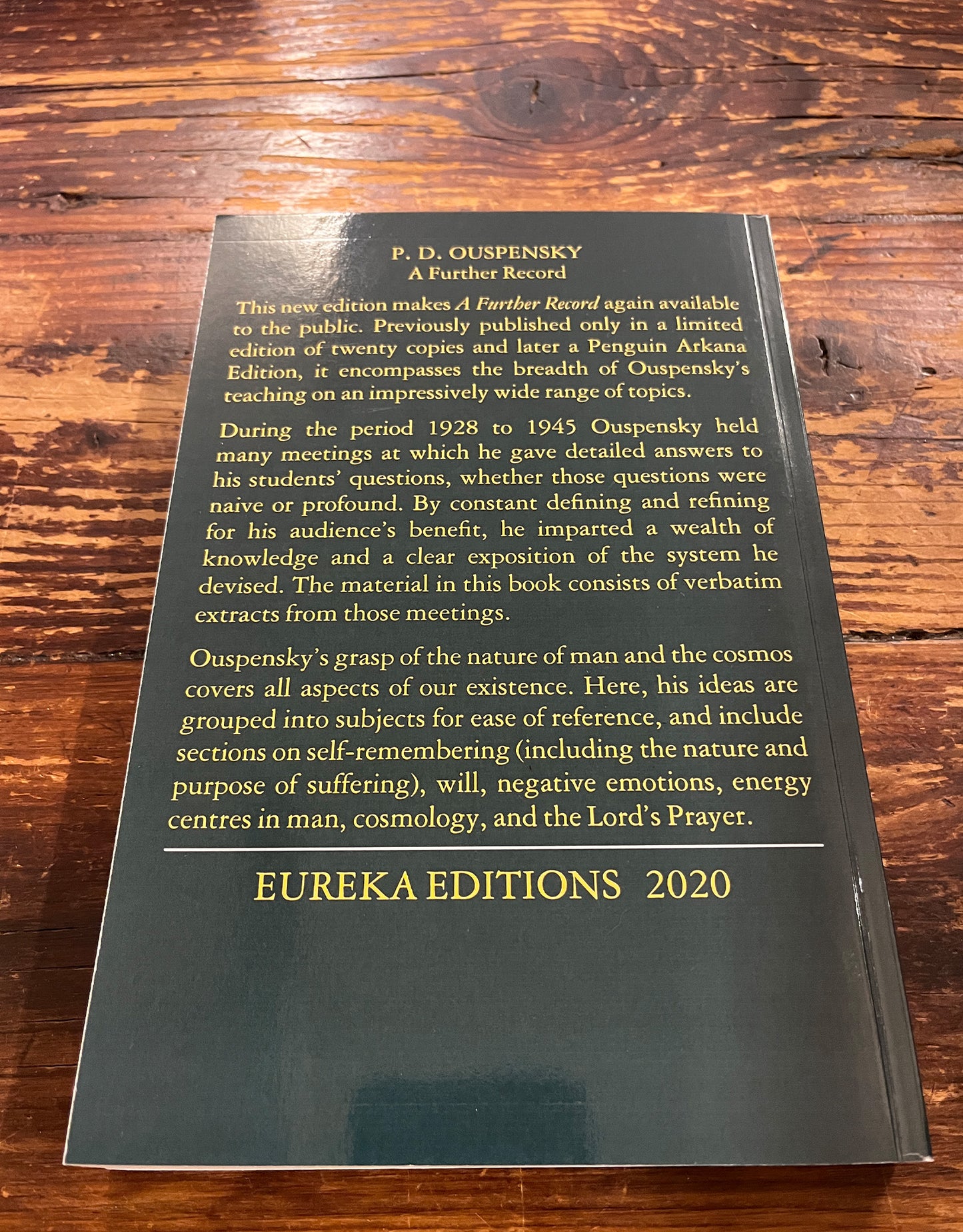 A further record, PD Ouspensky
