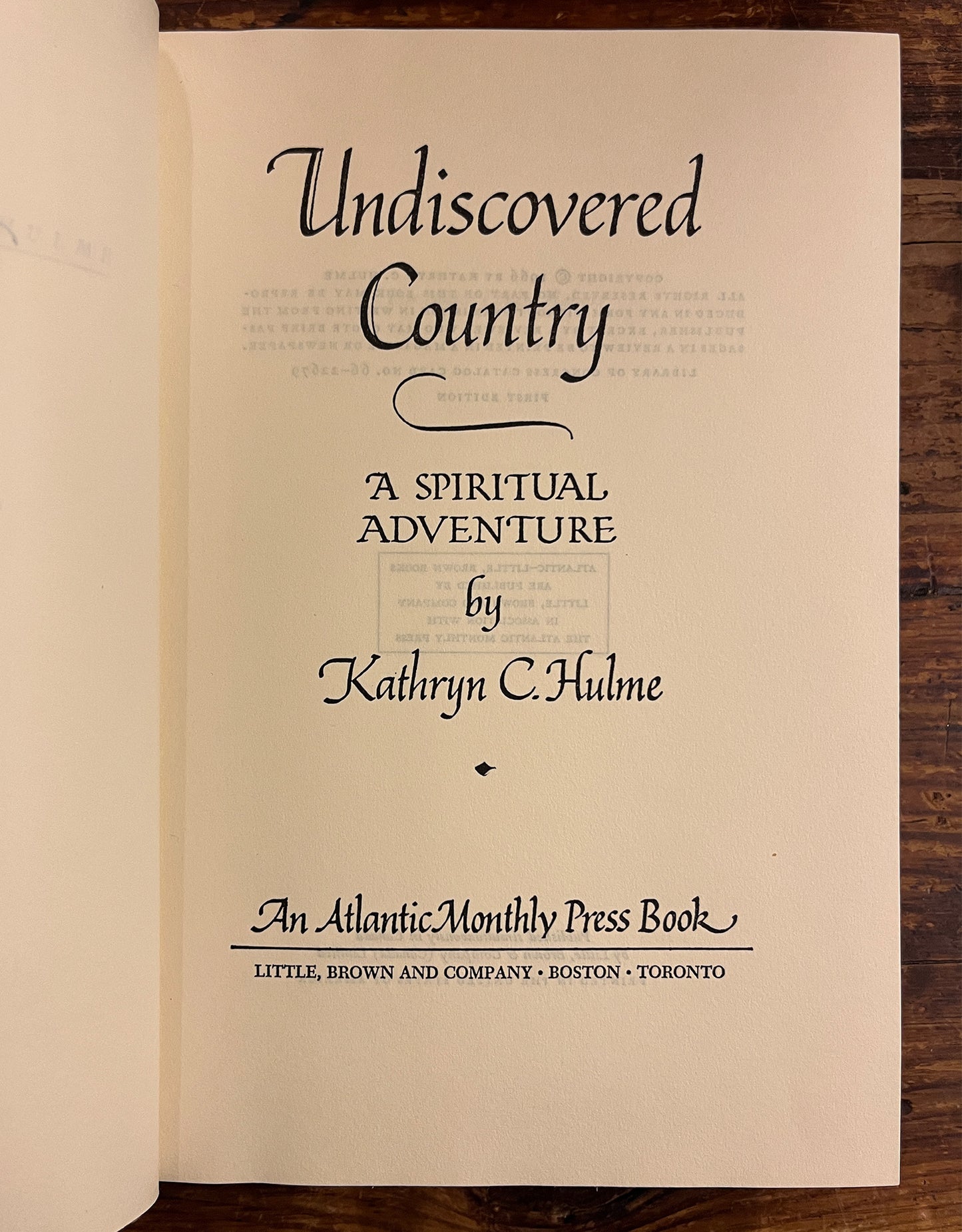 Undiscovered country, Kathryn Hulme