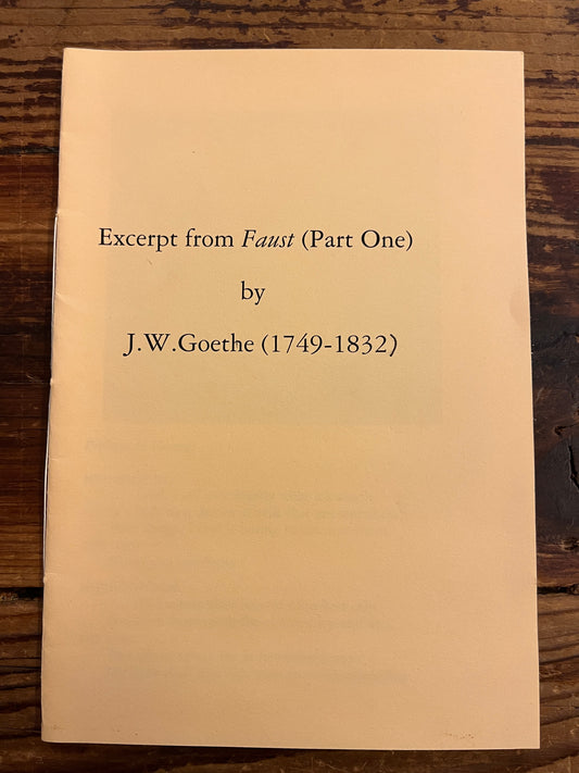 Excerpt from Faust (part One), Goethe