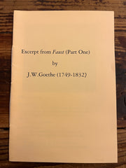 Excerpt from Faust (part One), Goethe