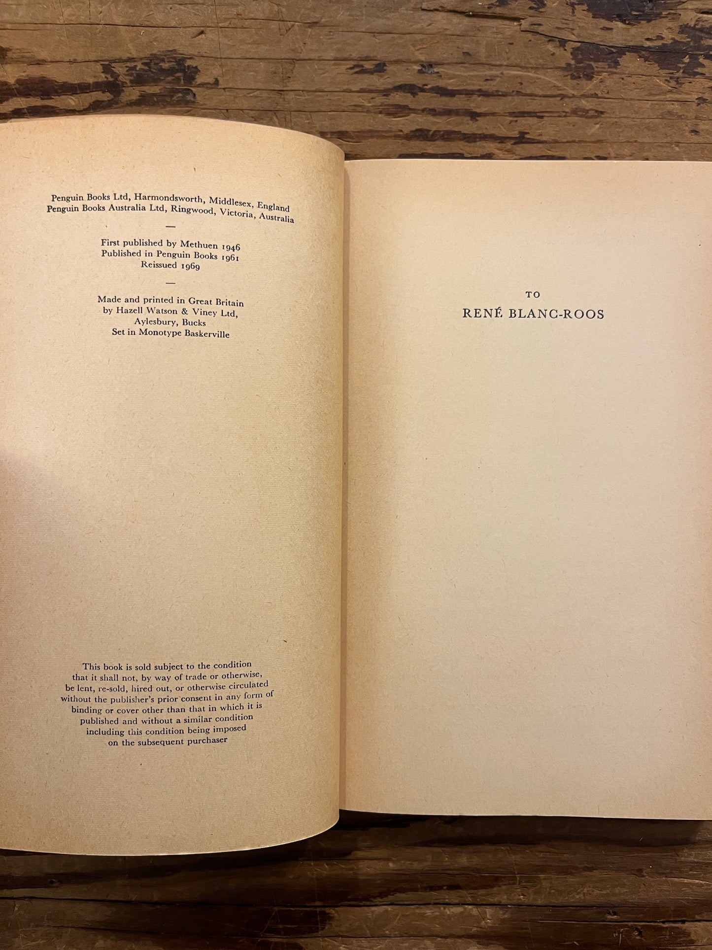 Open book titled 'Prater Violet' by Christopher Isherwood - Penguin Modern Classics