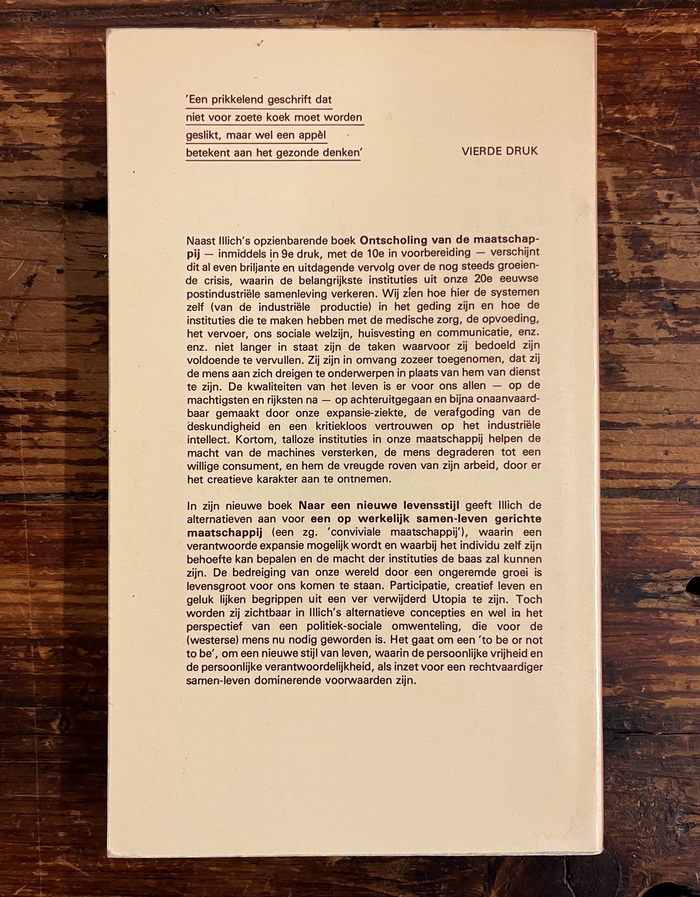 Naar een nieuwe levensstijl, Ivan Illich